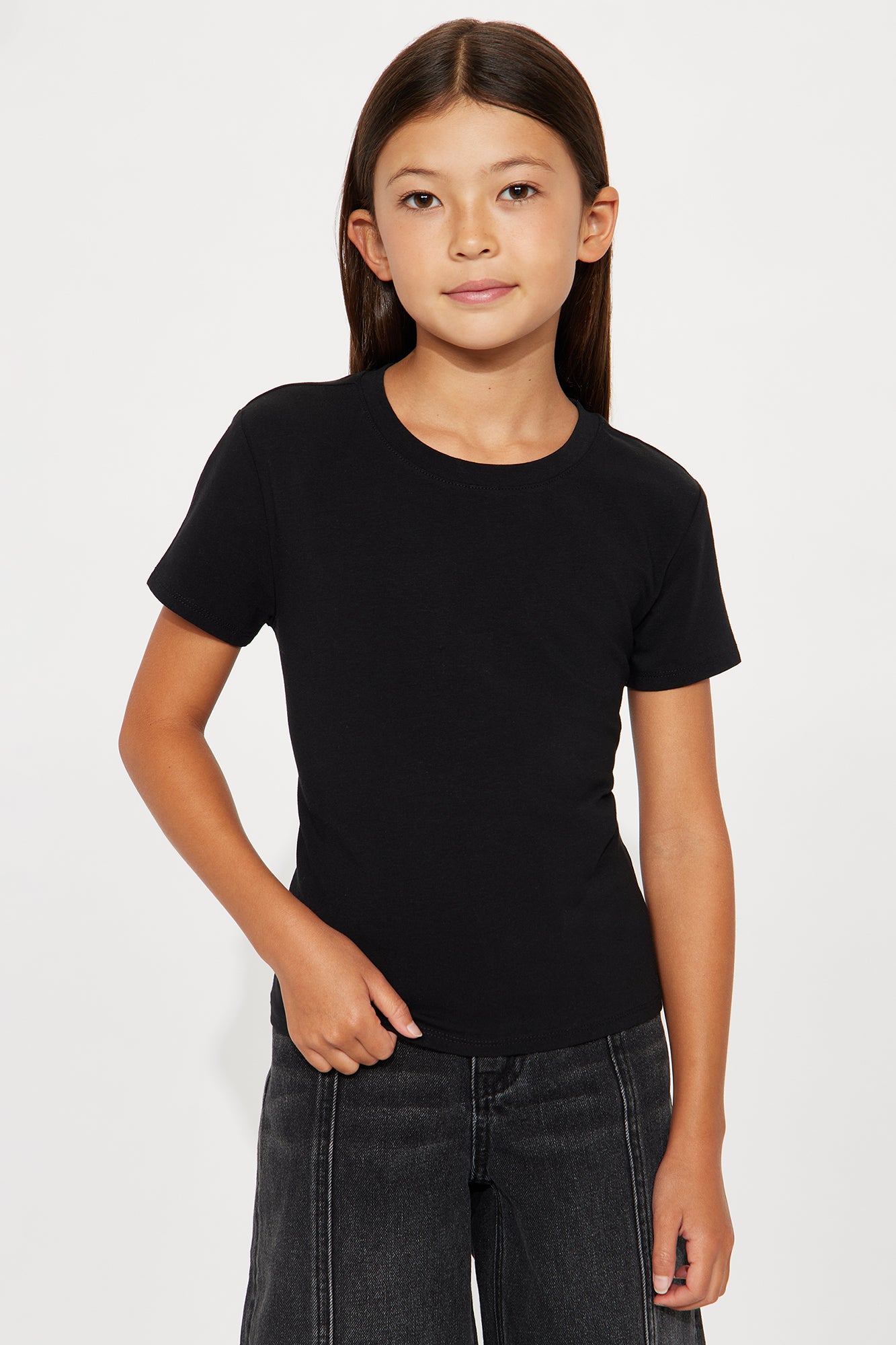Mini Camilla Classic Fit Crew Neck Tee - Black