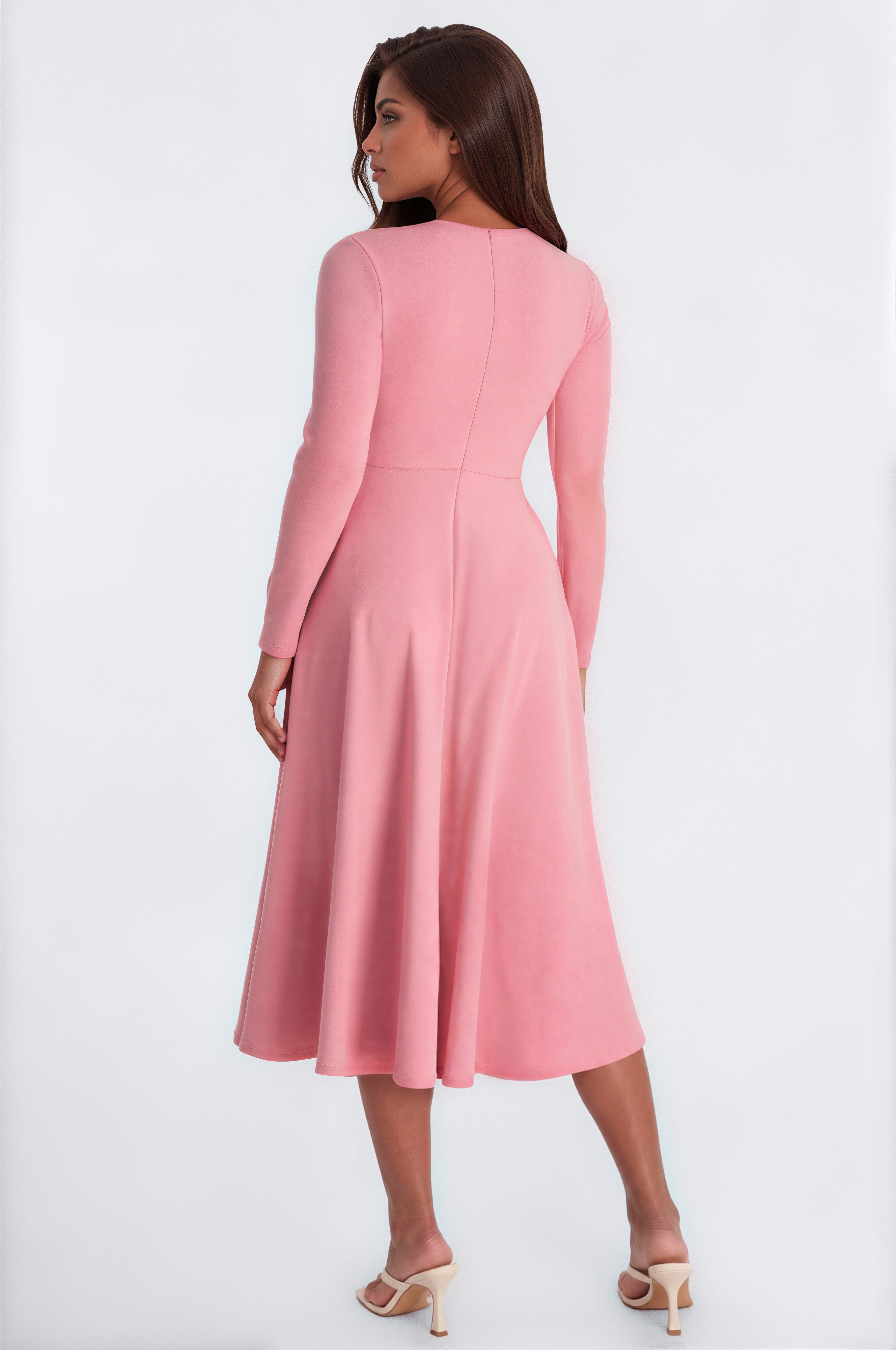 Alena Long Sleeve Midi Dress - Mauve
