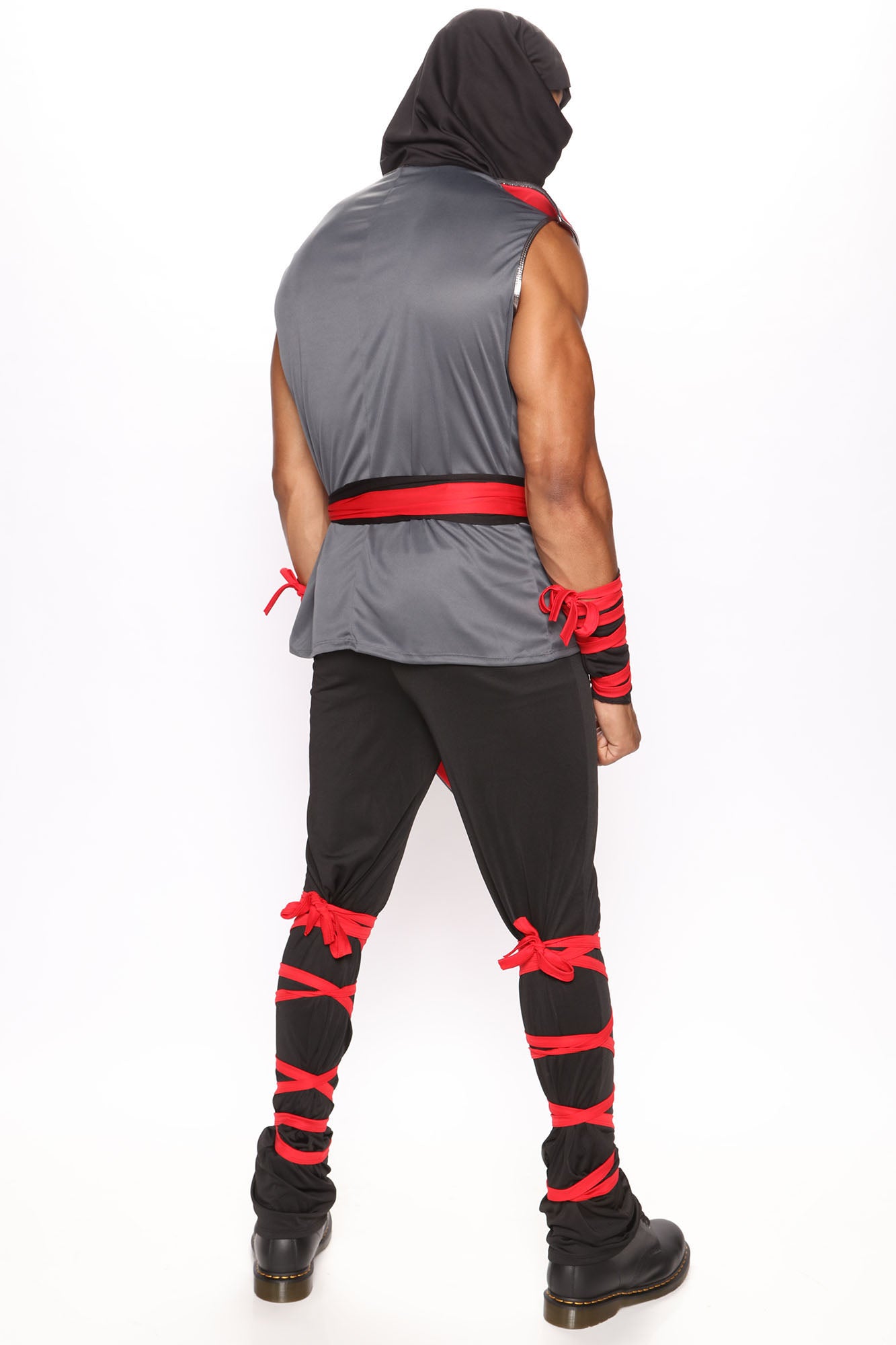 Silent Killer Ninja 6 Pice Costume Set - Red/Black