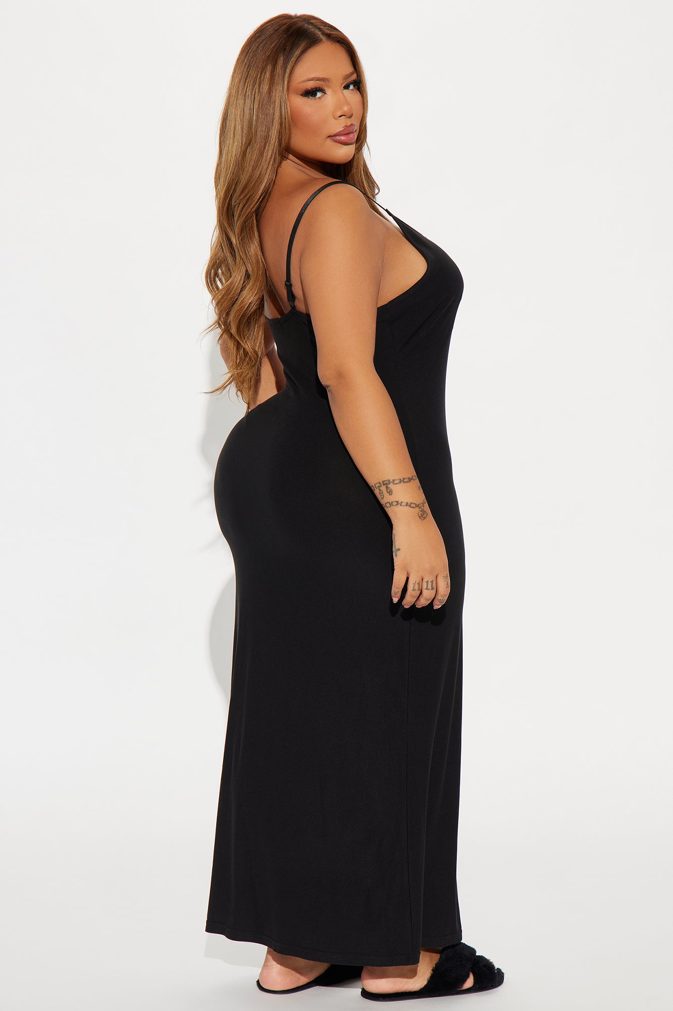 Sleepy Morning Maxi PJ Sleep Dress - Black