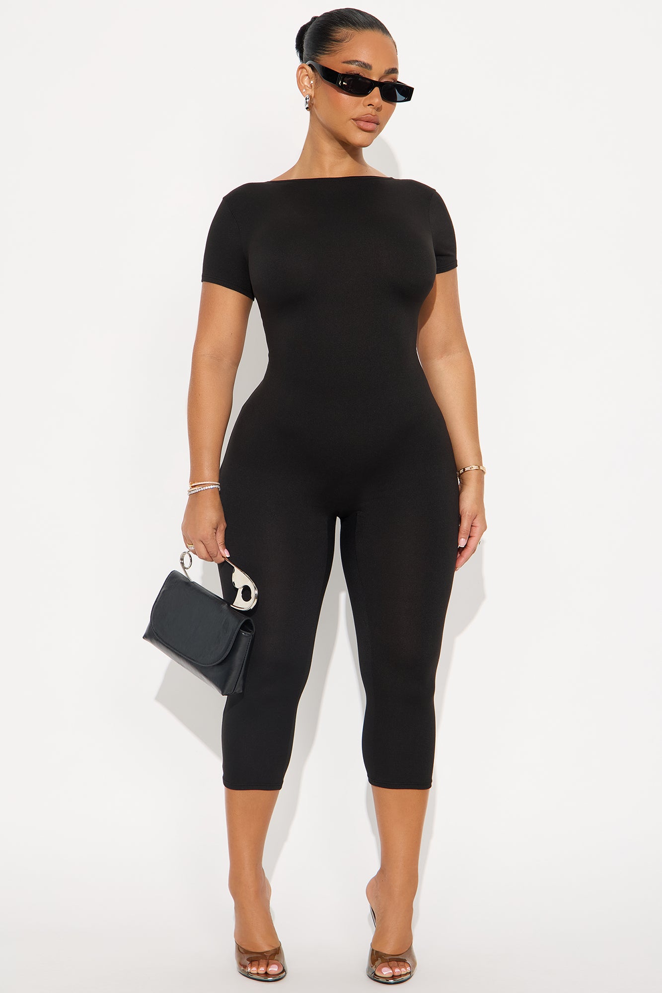 Solid Instincts Capri Jumpsuit - Black