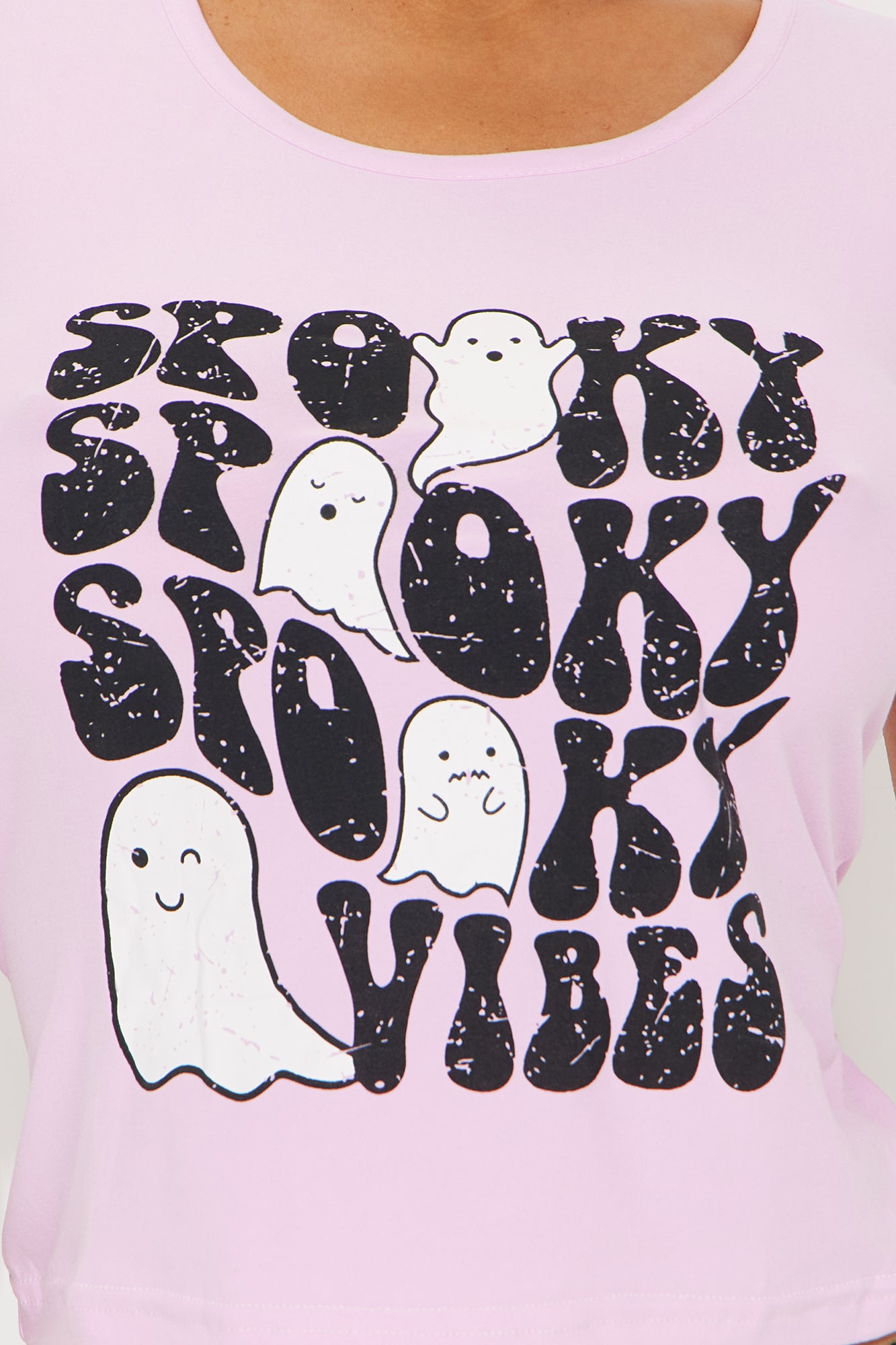 Feeling The Spooky Vibes PJ Short Set - Pink/combo