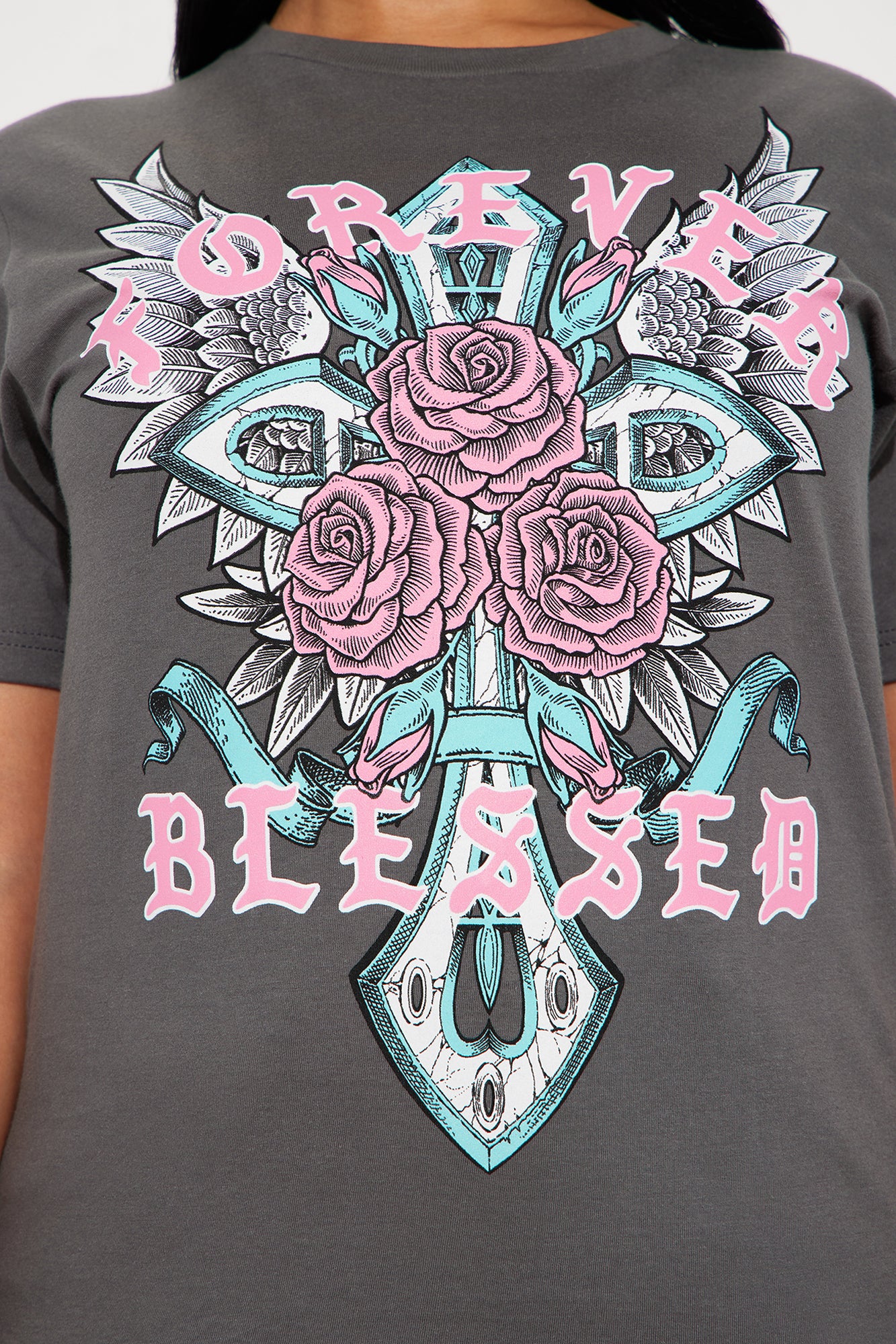 Forever Blessed Graphic Tee - Grey