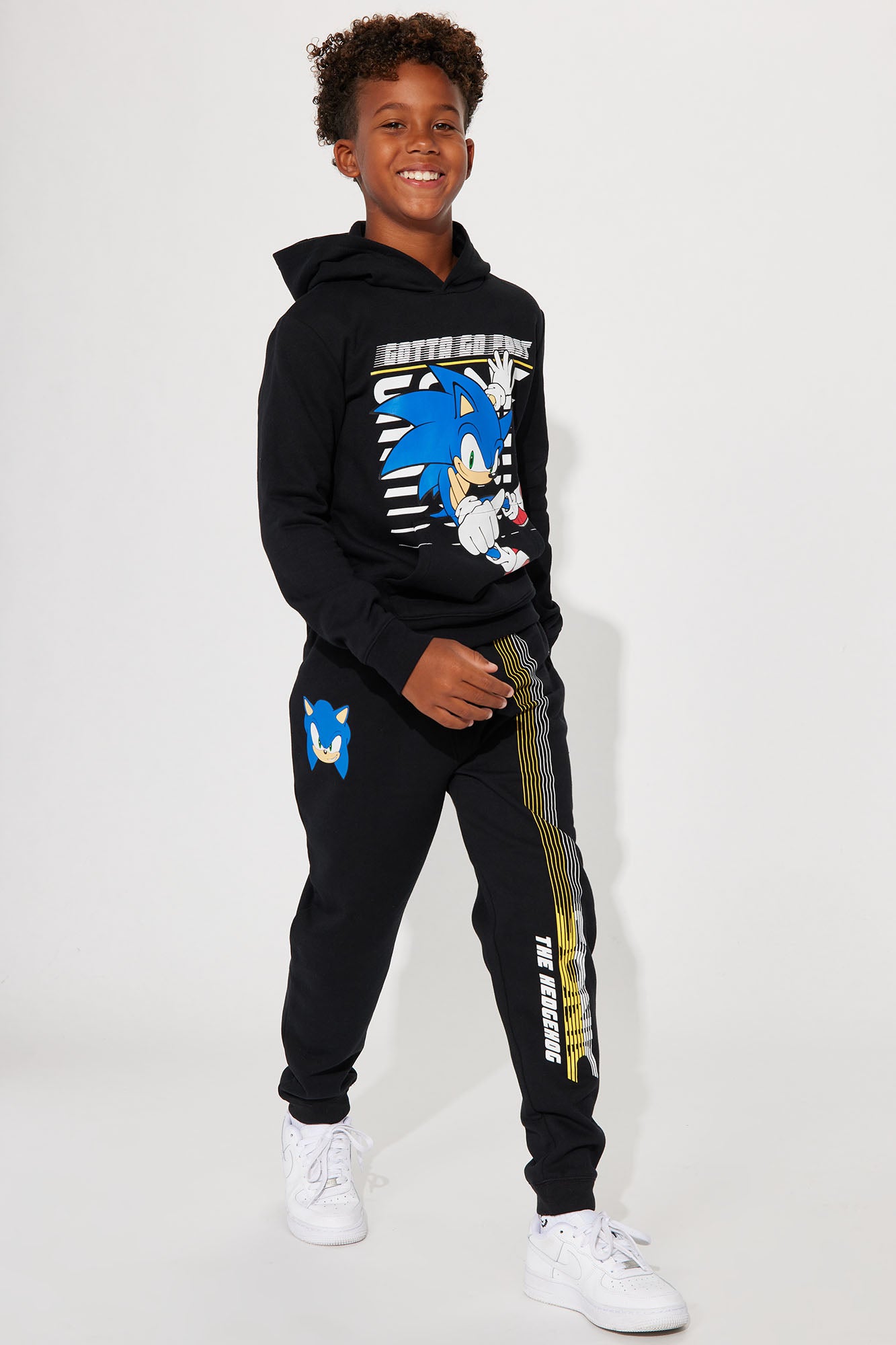 Mini Sonic Gotta Go Fast Fleece Jogger Set - Black
