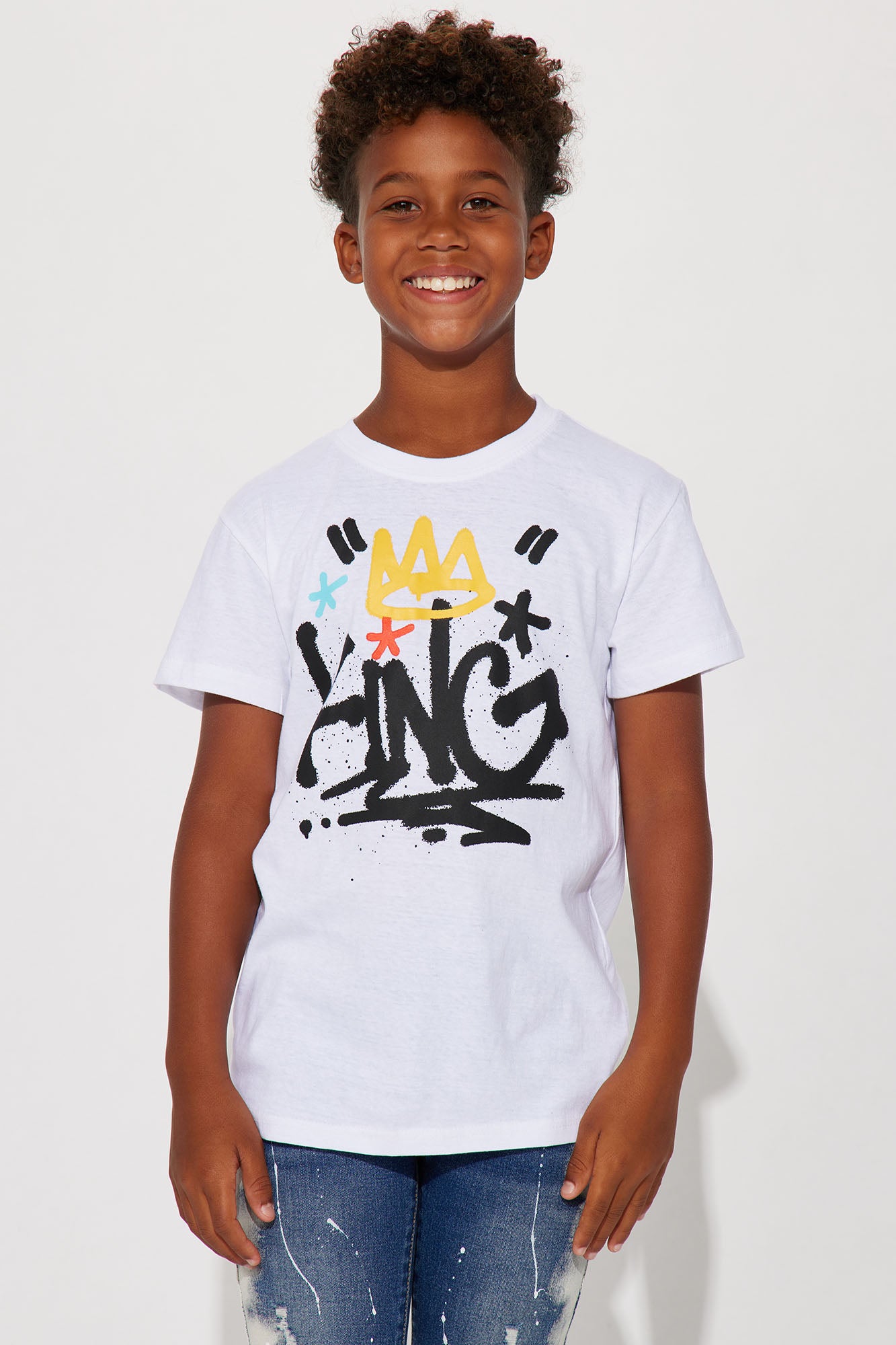 Mini Drip King Short Sleeve Tee - White