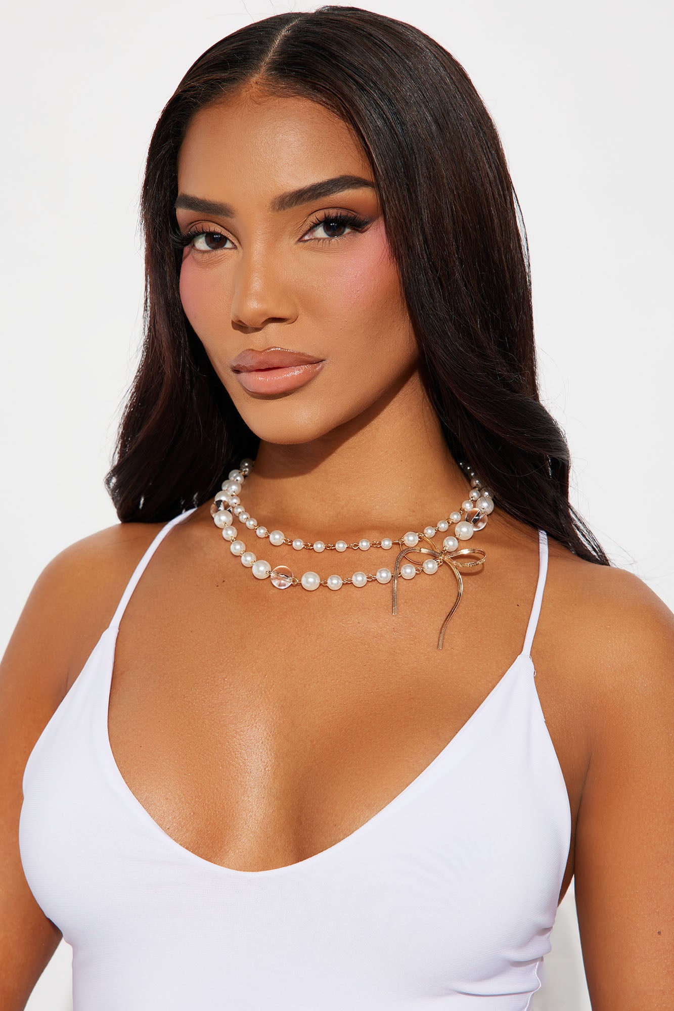 Lady May Necklace - White/Gold