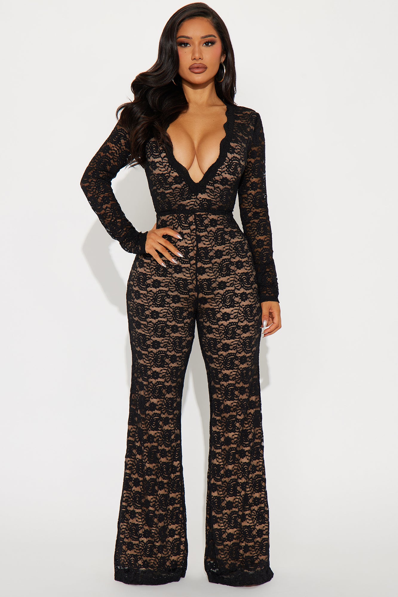 Laced Babe Jumpsuit - Black