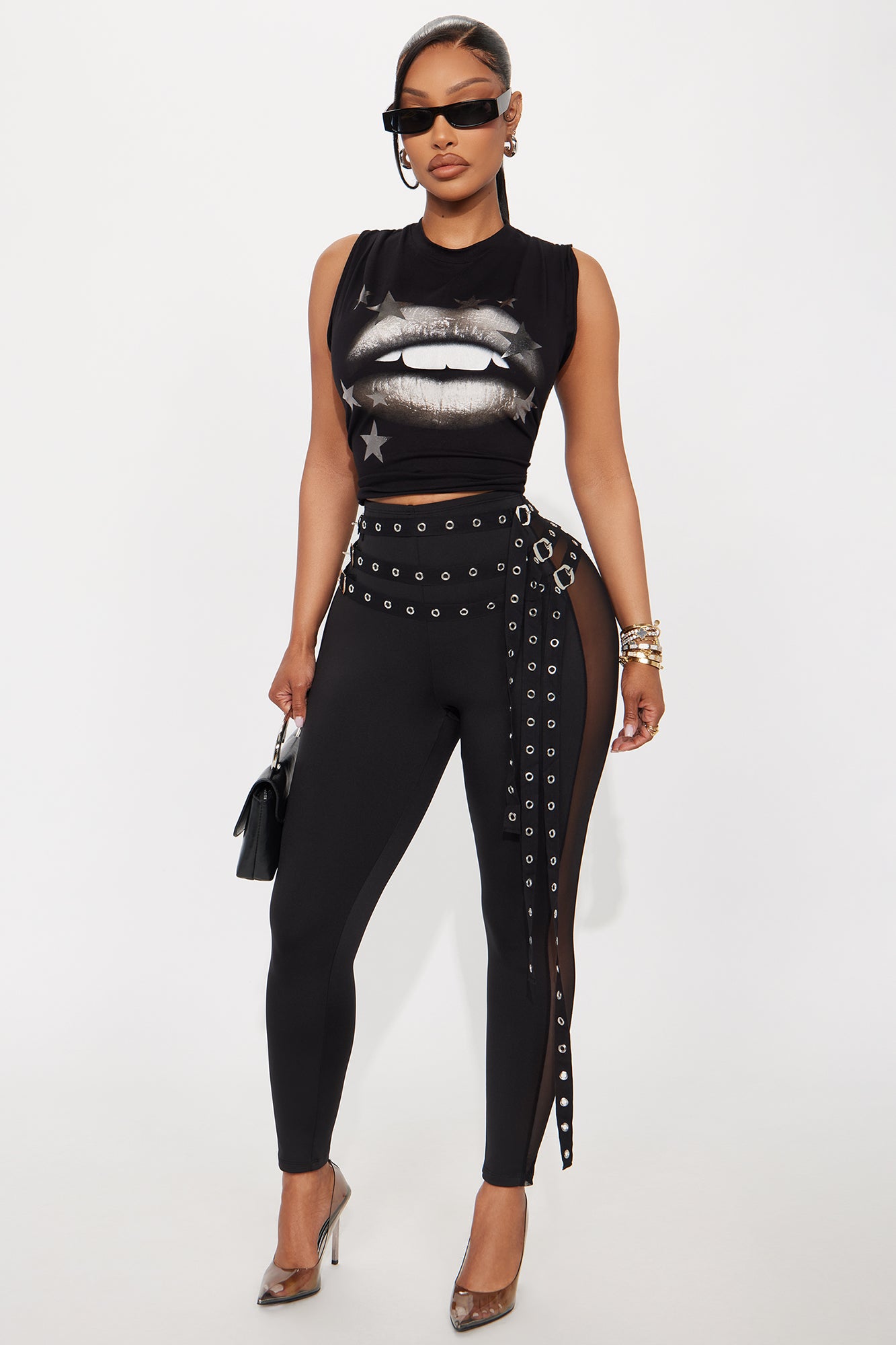 Star Shine Muscle Tee - Black