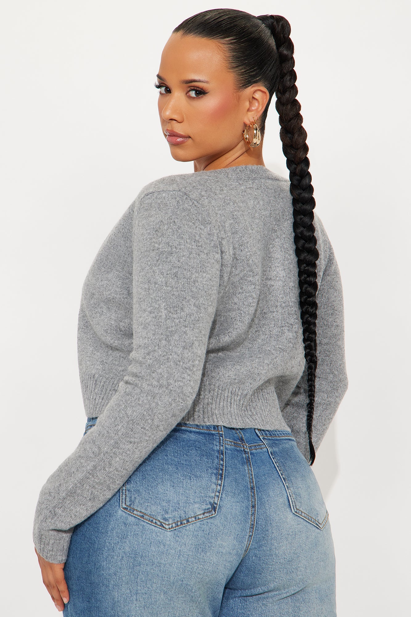 Sweet Sensation Cropped Cardigan - Grey