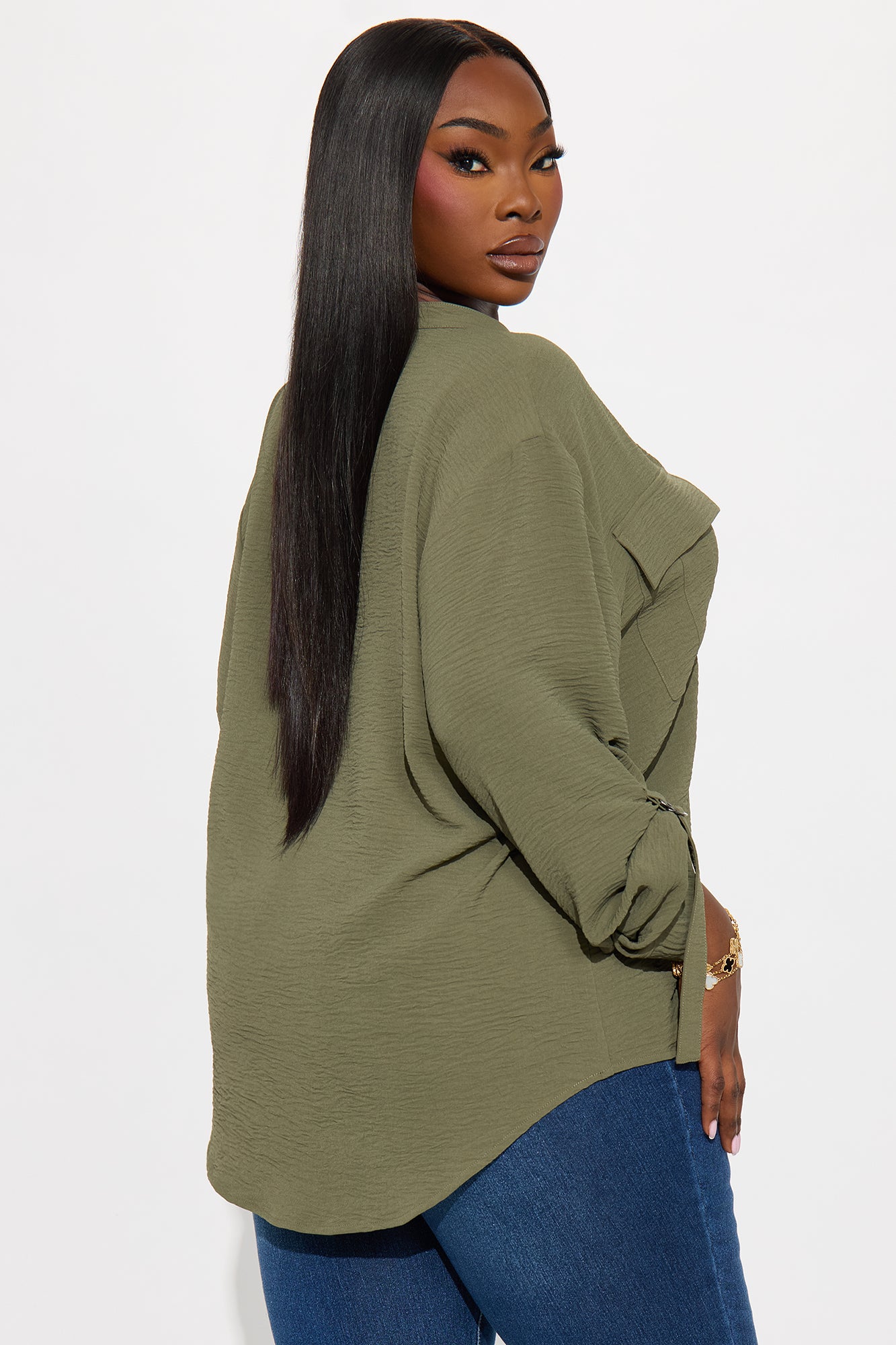 Solange Blouse Top - Olive