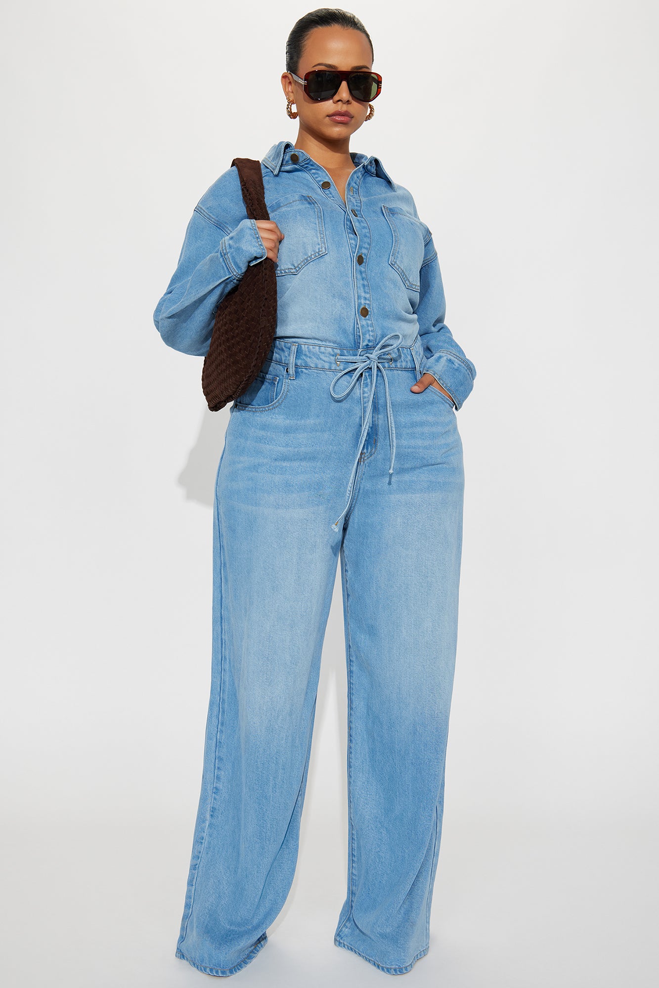 Serafi Denim Jumpsuit - Medium Wash