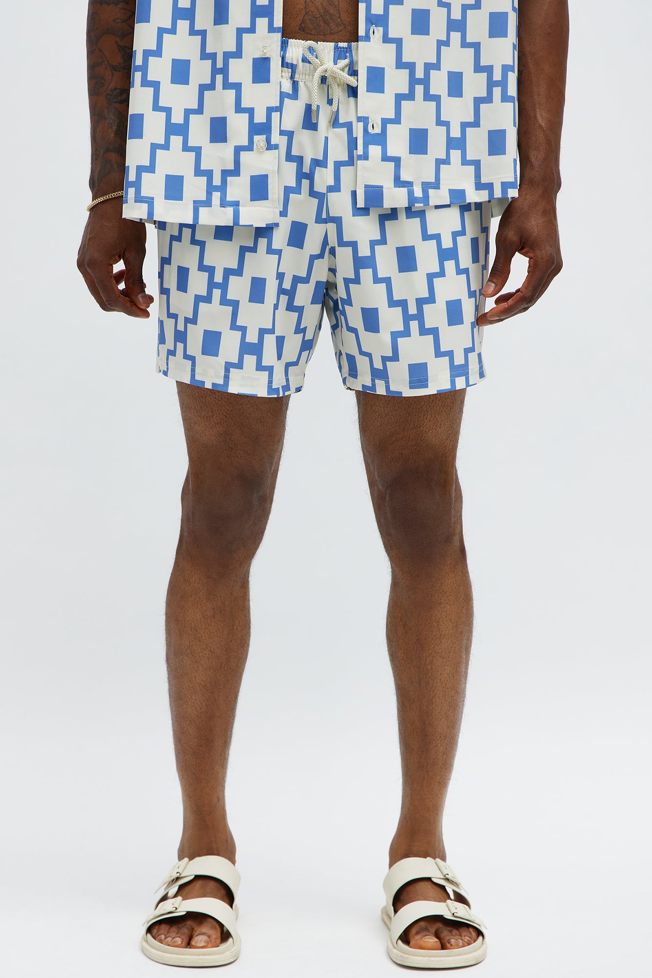 Mosaic Printed Swim Trunk 6″ - Blue/combo