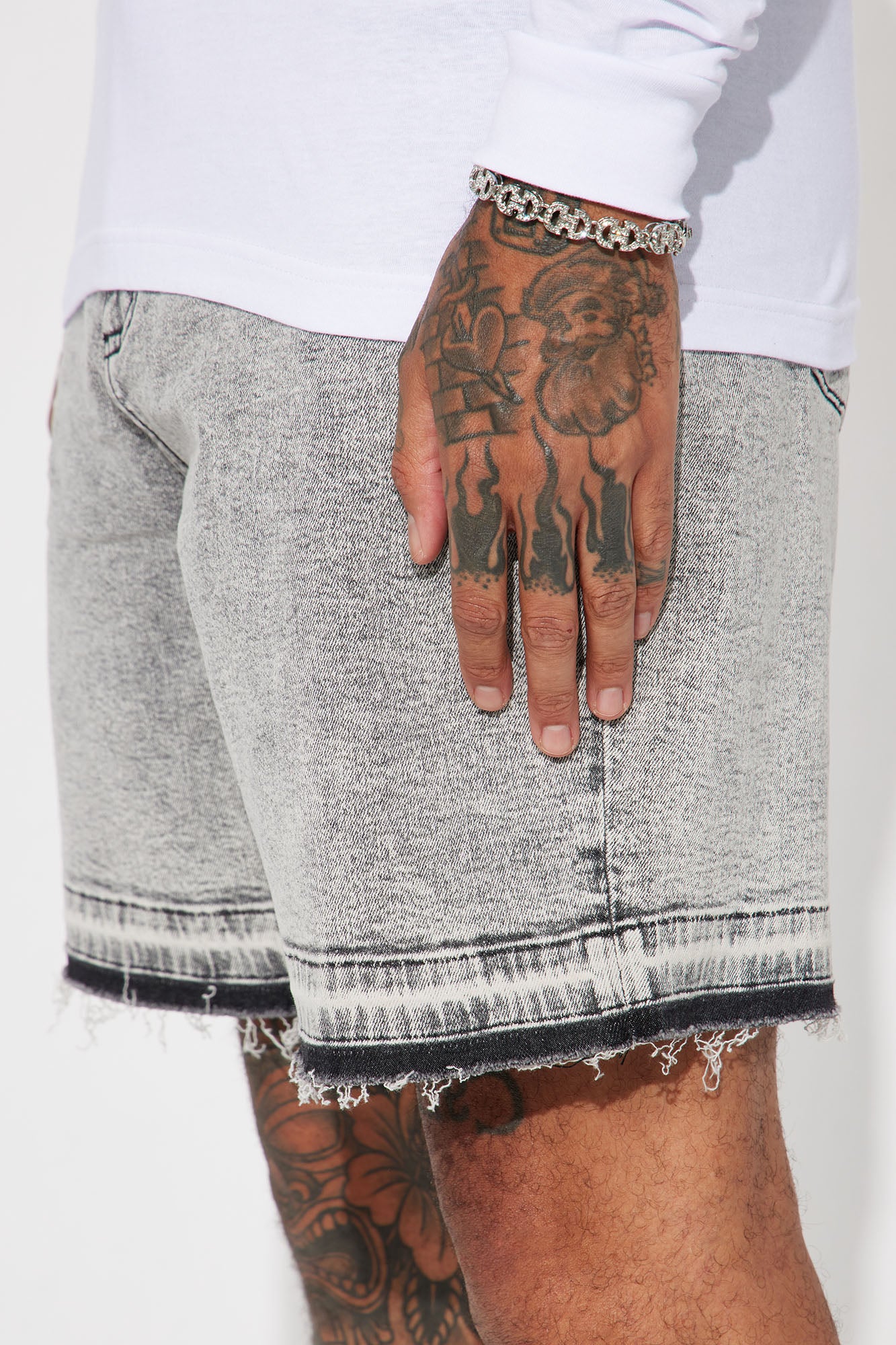 My Idea Relaxed Denim Shorts - Grey
