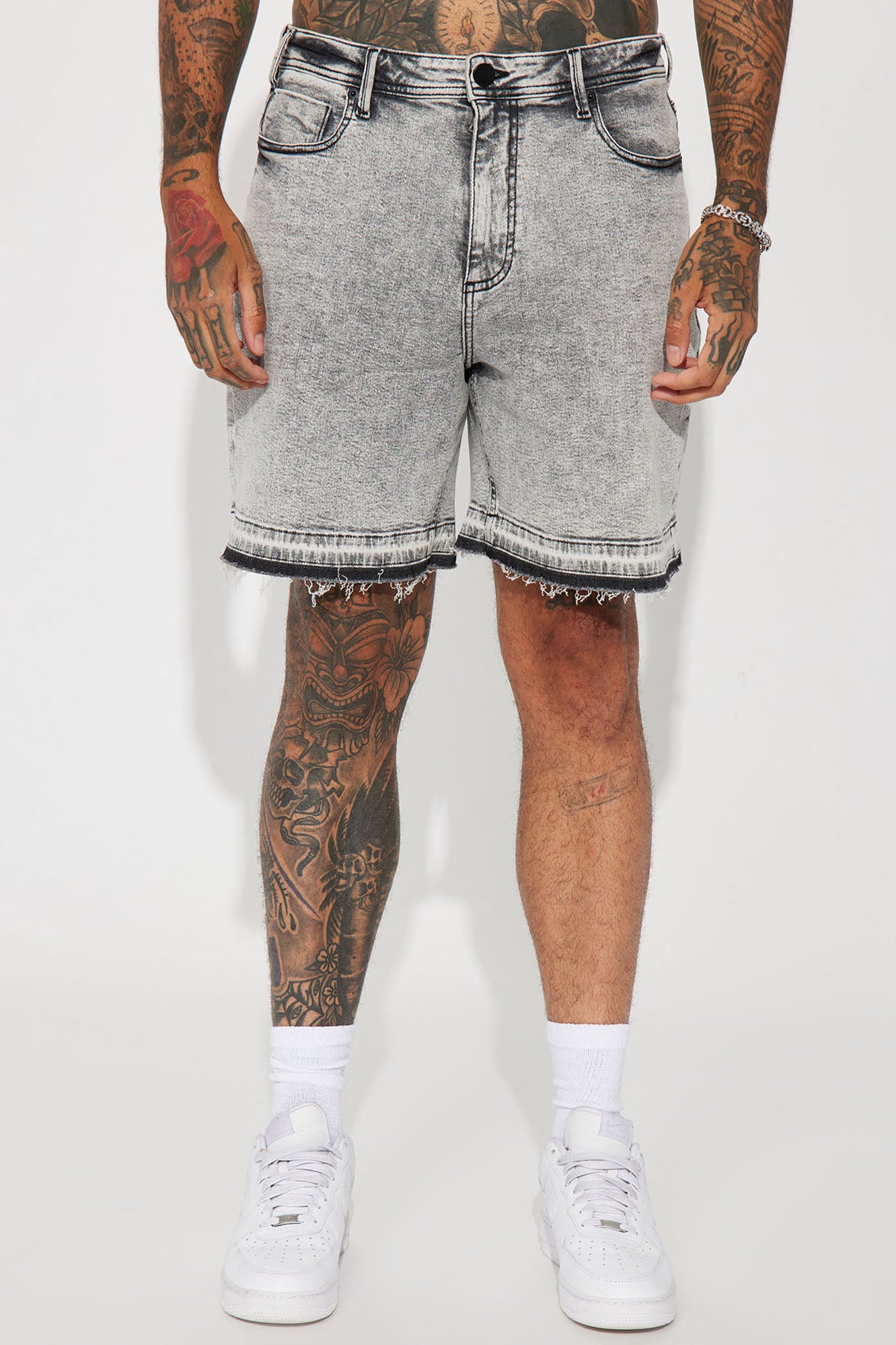 My Idea Relaxed Denim Shorts - Grey
