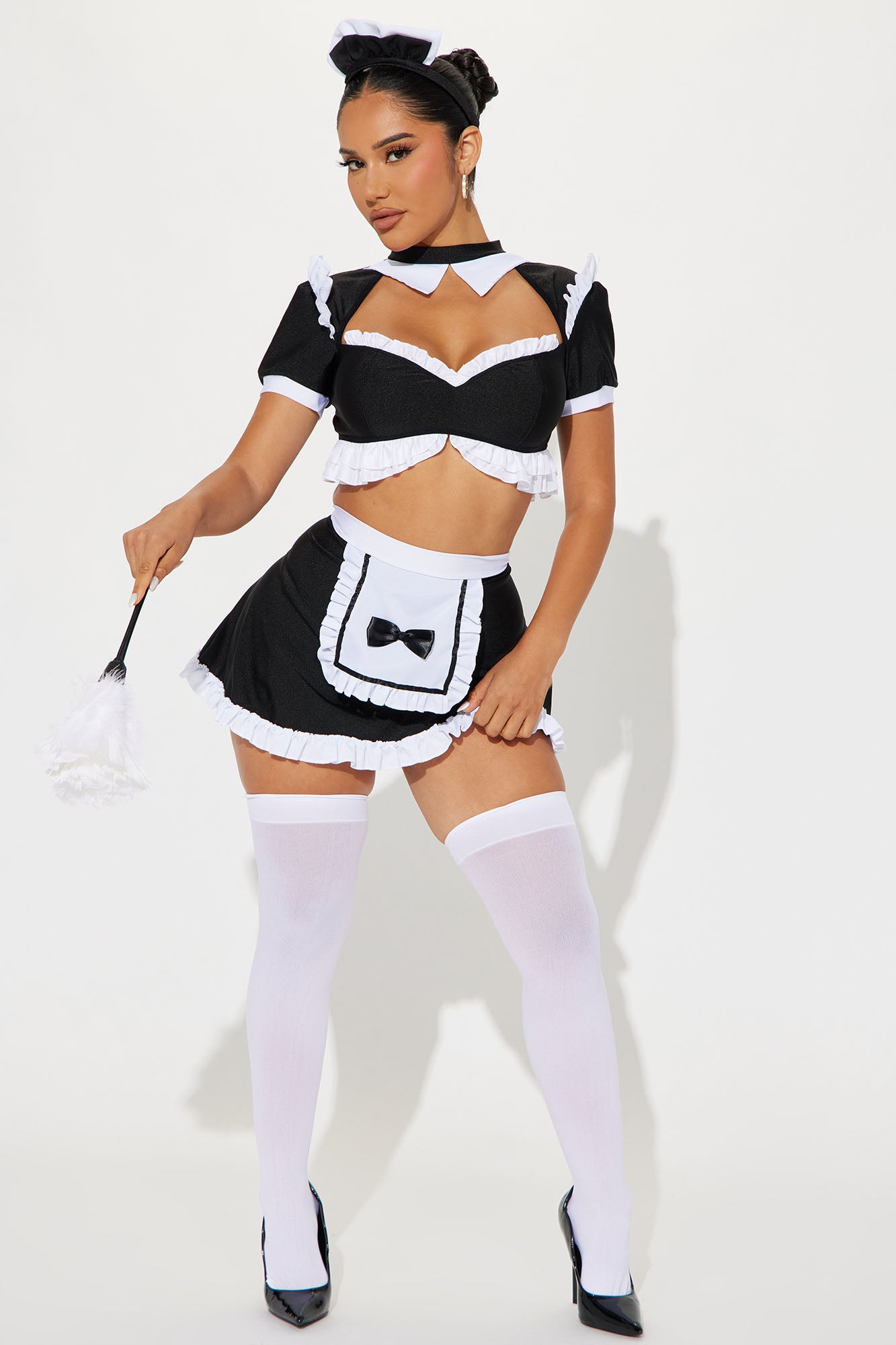 Sultry Maid 4 Piece Costume Set - Black/White