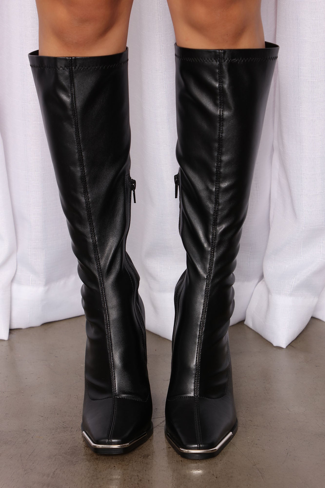 Miss CEO Knee High Boots - Black