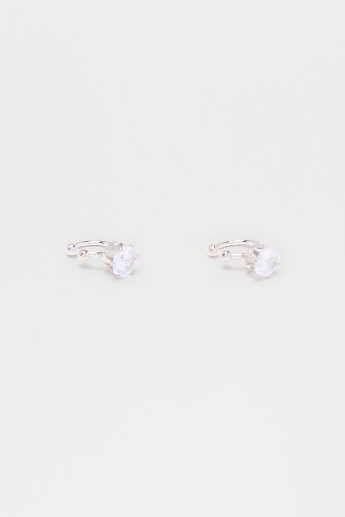 Glitter Bite 2 Piece Lip Ring Set - Silver