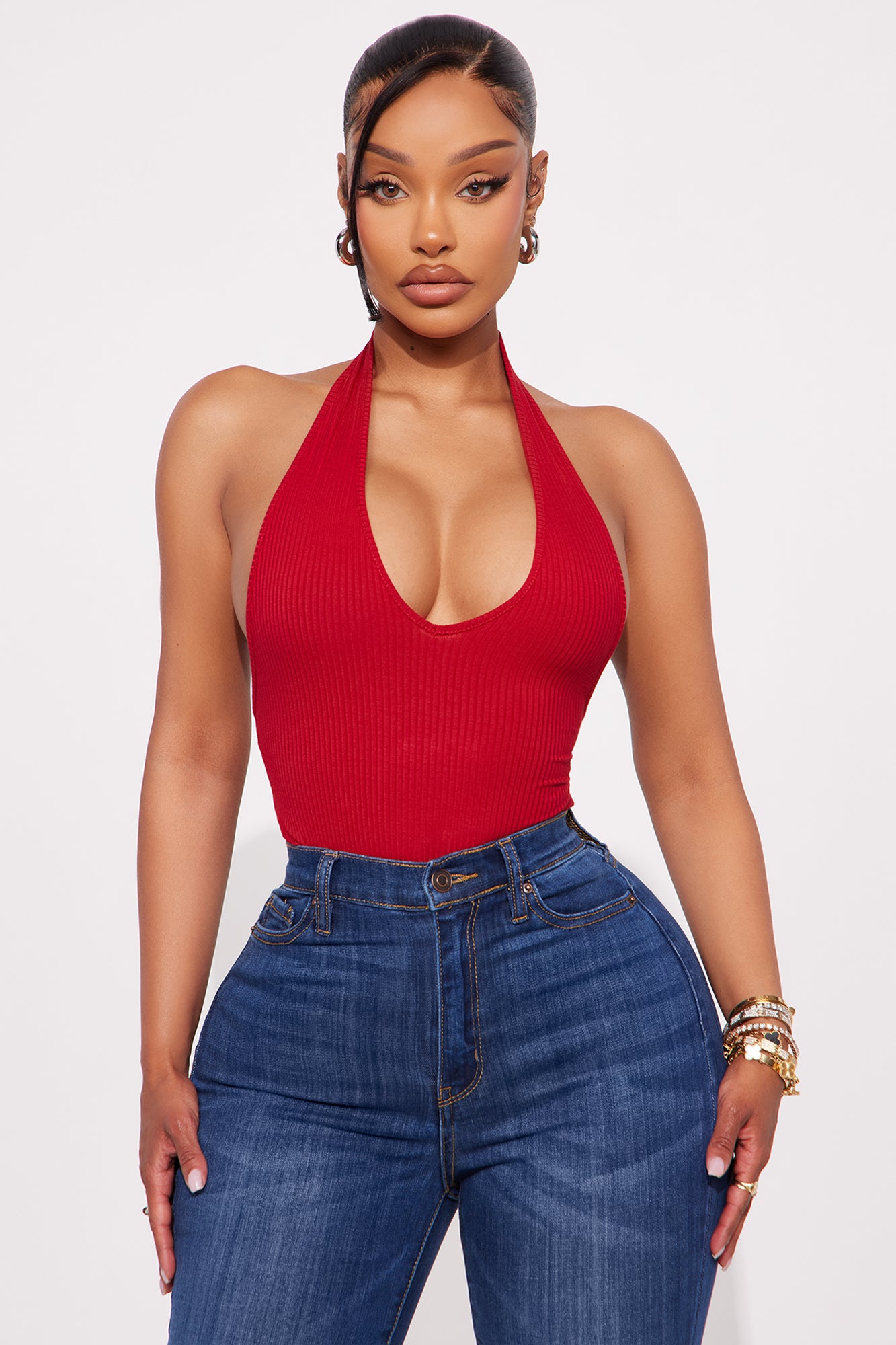 Karol Halter Bodysuit - Red