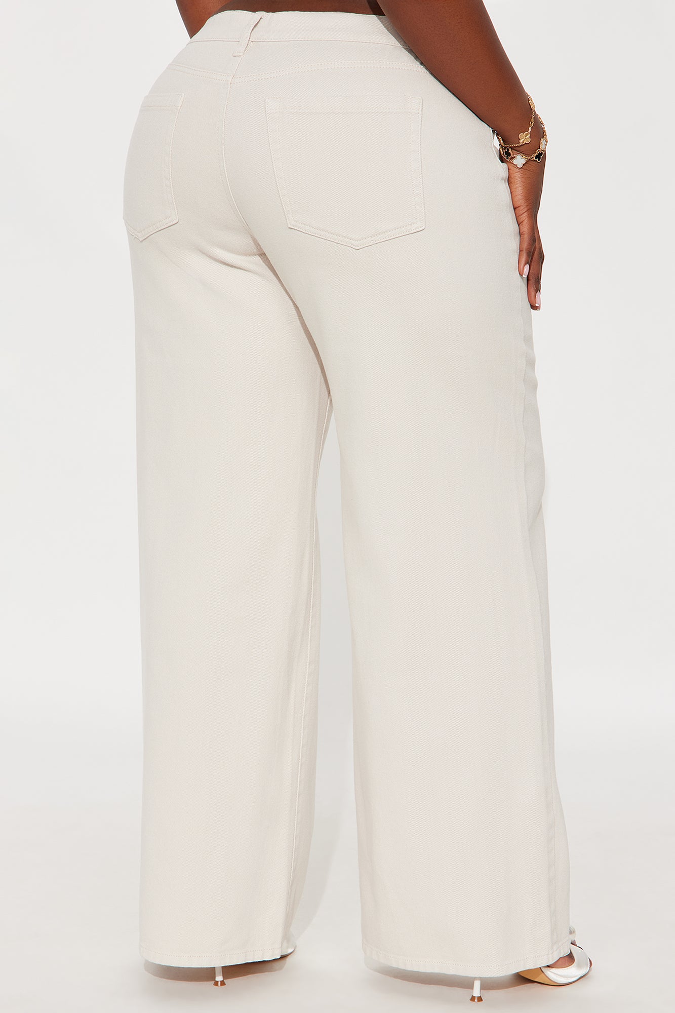 Southside Low Rise Wide Leg Jean - Stone