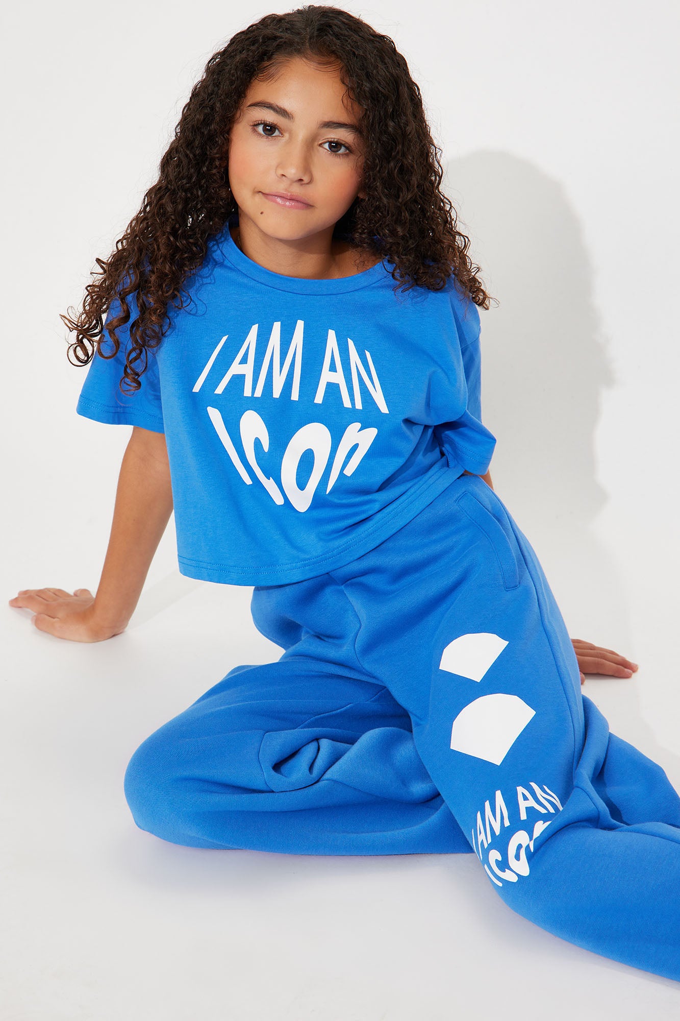 Mini I Am An Icon Tee And Pant Set - Blue