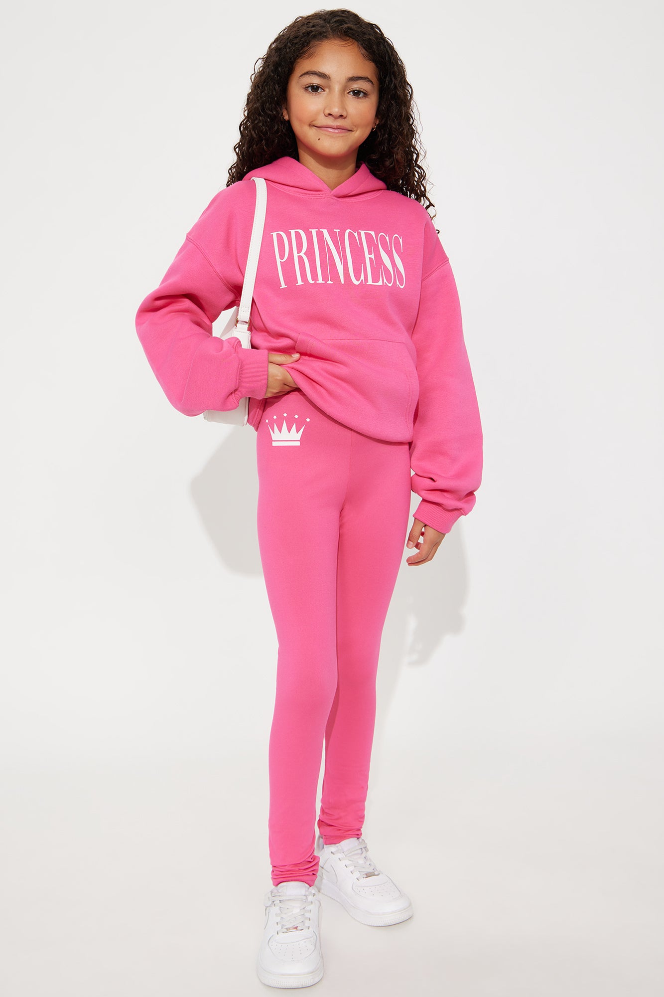 Mini Family Goals Crown Legging - Hot Pink