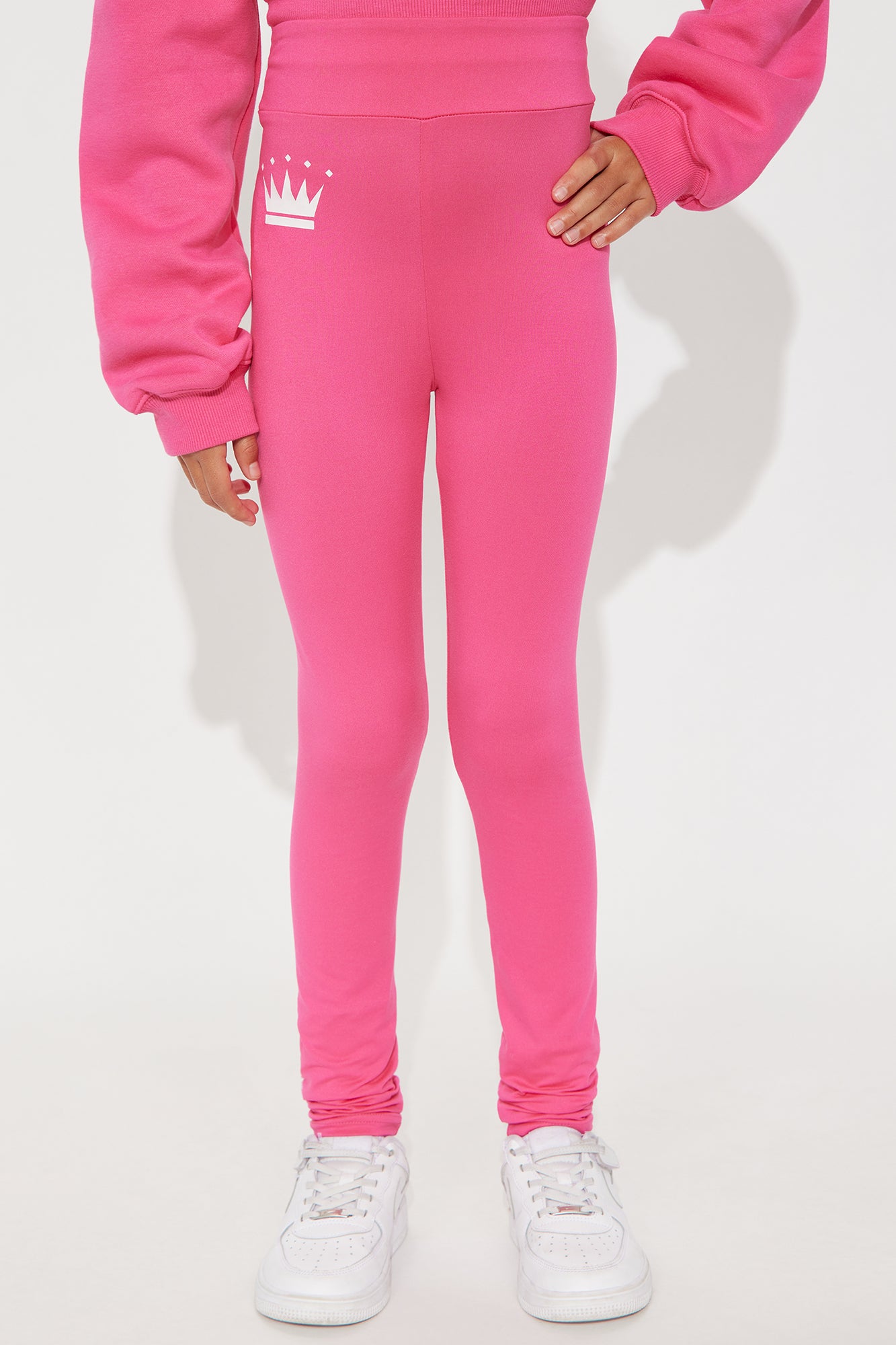 Mini Family Goals Crown Legging - Hot Pink