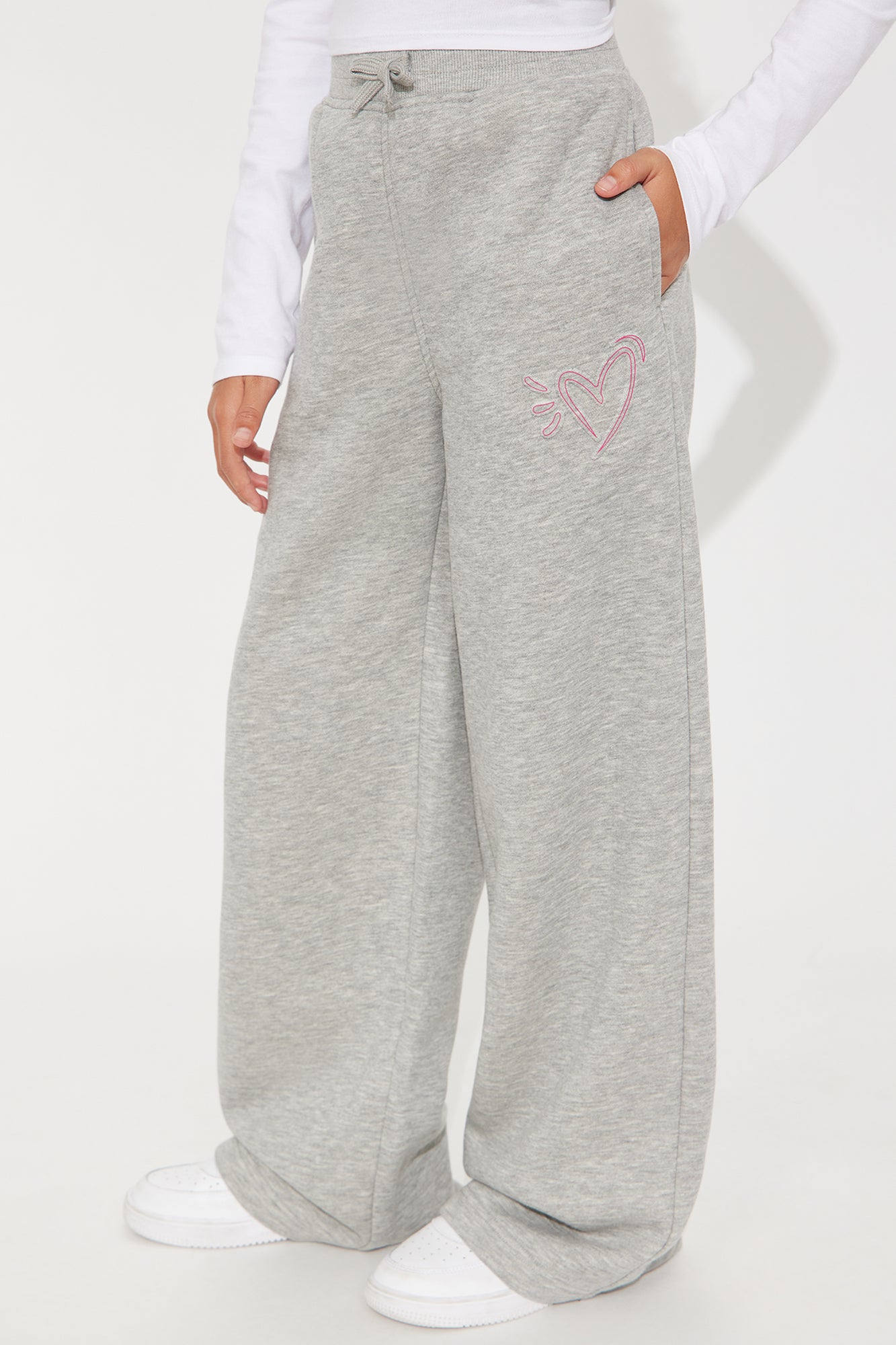 Mini Know Myself Wide Leg Pants - Heather Grey