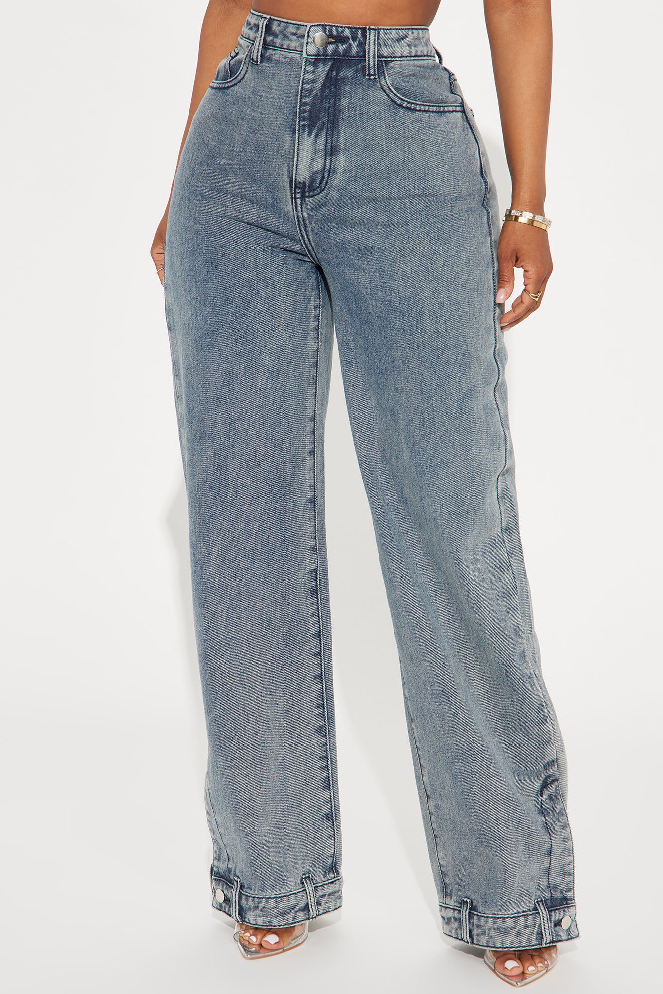 Got Your Mind Racing Straight Leg Jeans - Grey
