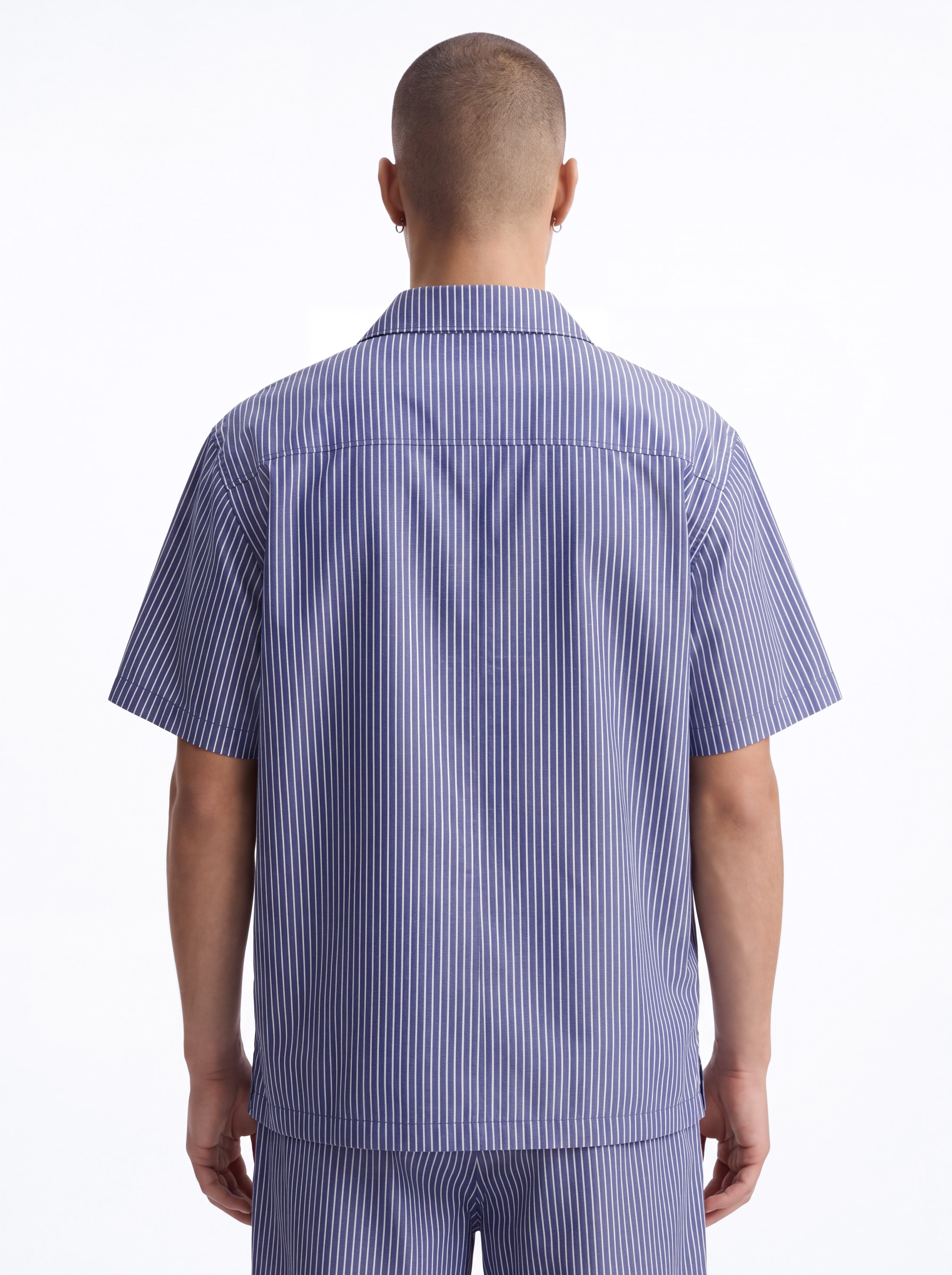 Monaco Relaxed Full Button Shirt - Navy/combo