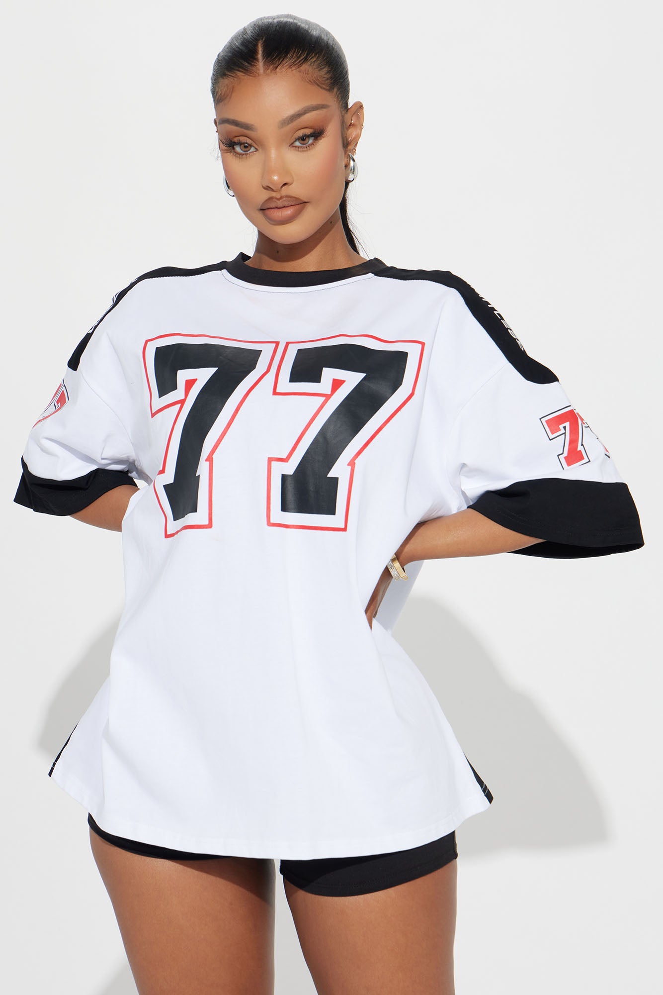 Half Time Oversized Tee - White/combo