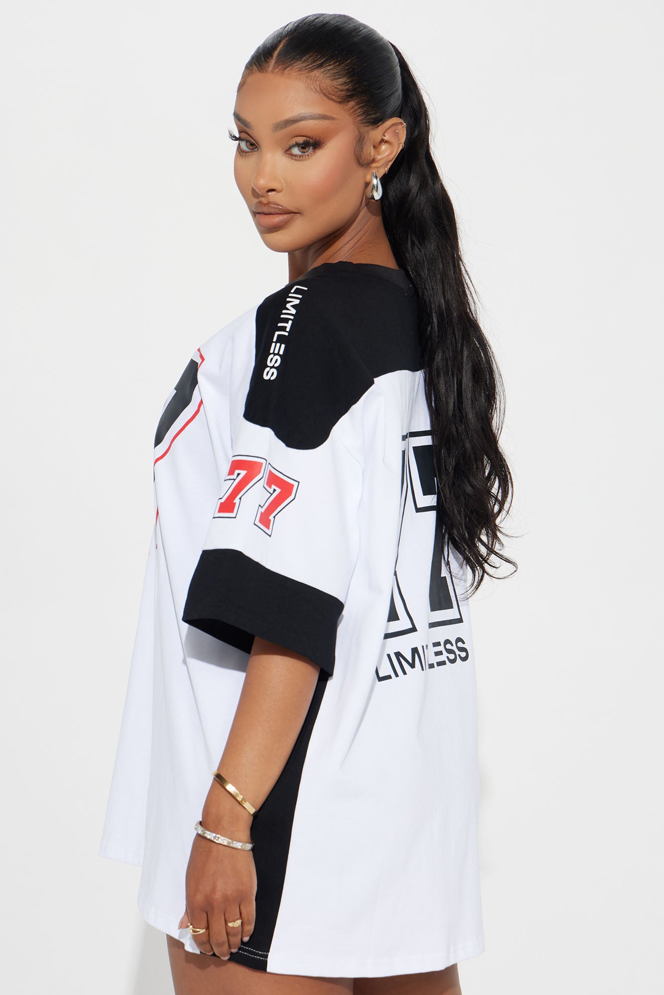Half Time Oversized Tee - White/combo