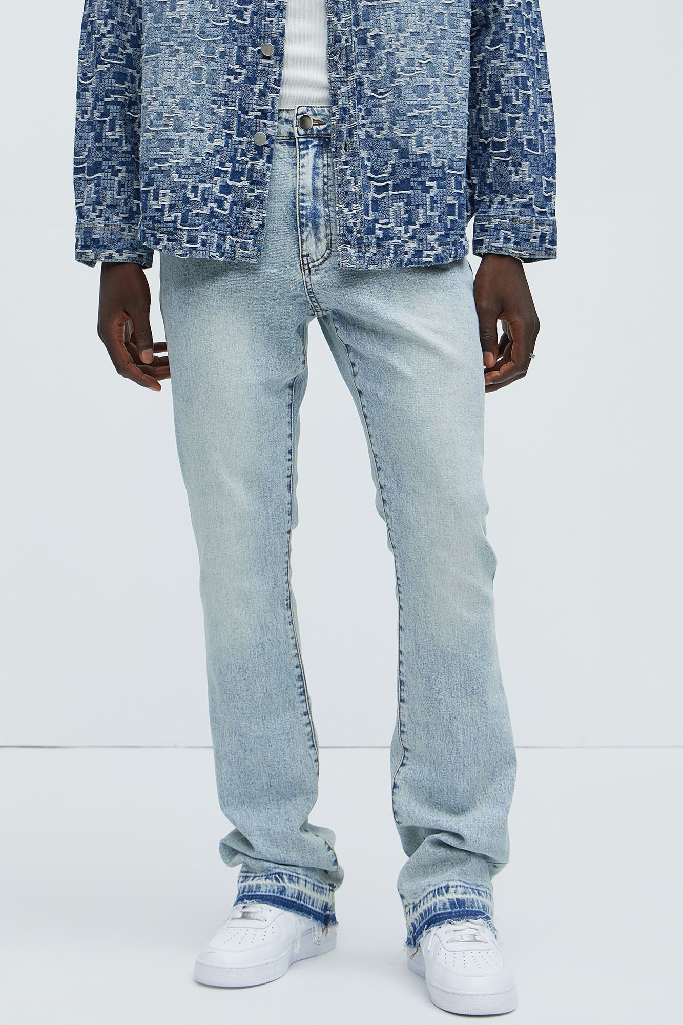 Cornell Stacked Skinny Flare Jeans - Light Wash
