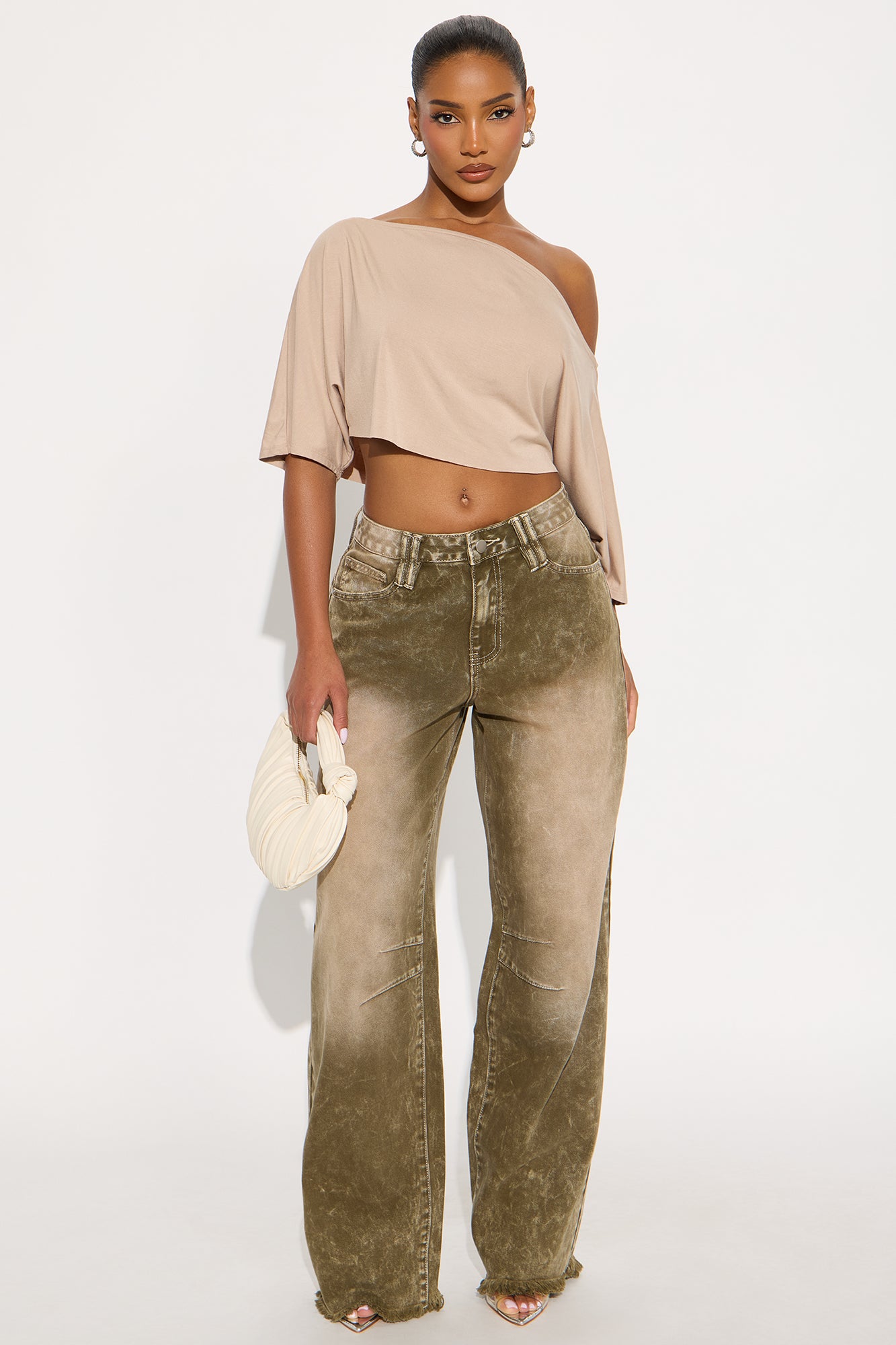 On The Horizon Straight Leg Jeans - Olive