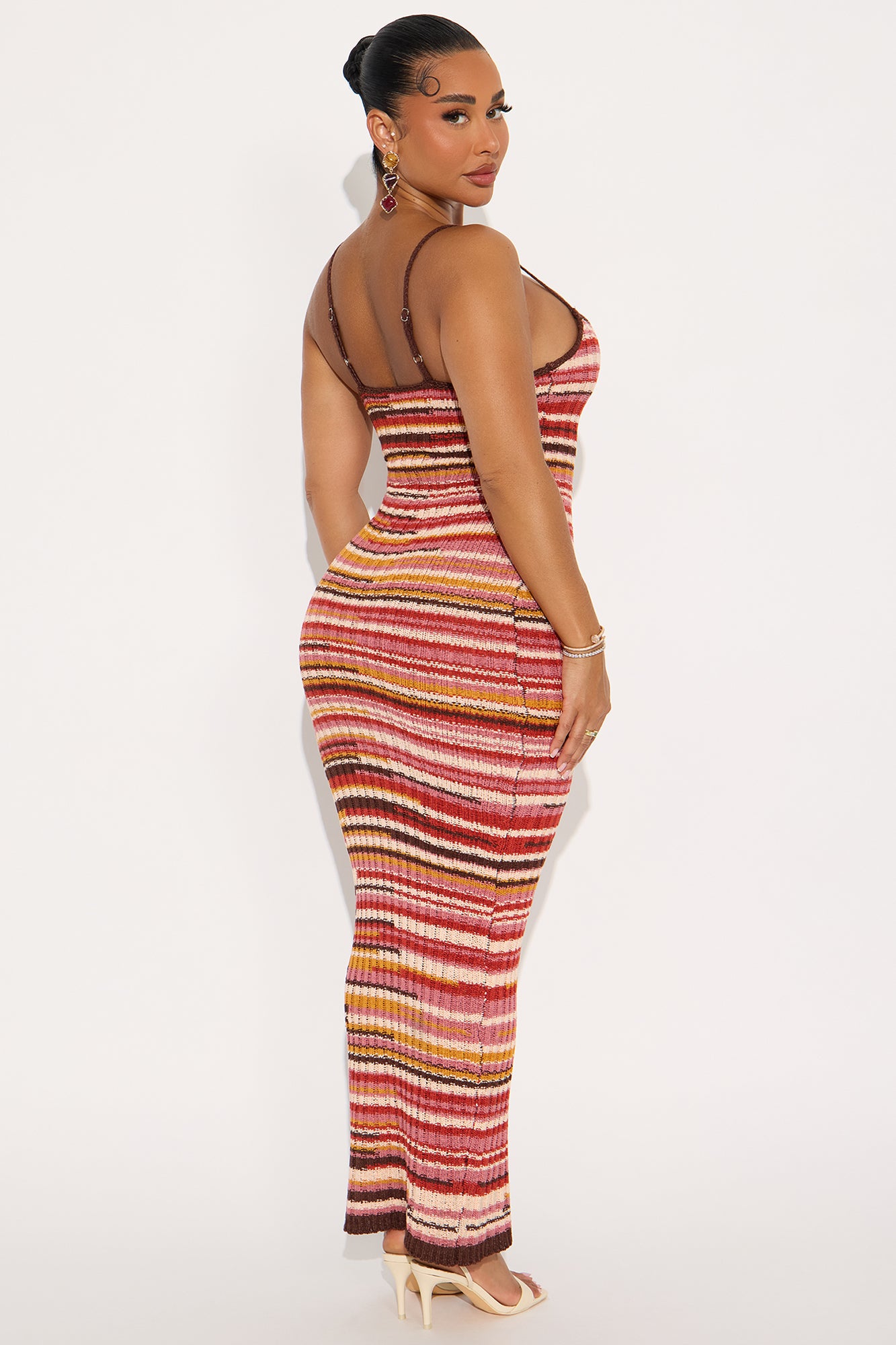 Astrid Crochet Maxi Dress - Orange/combo