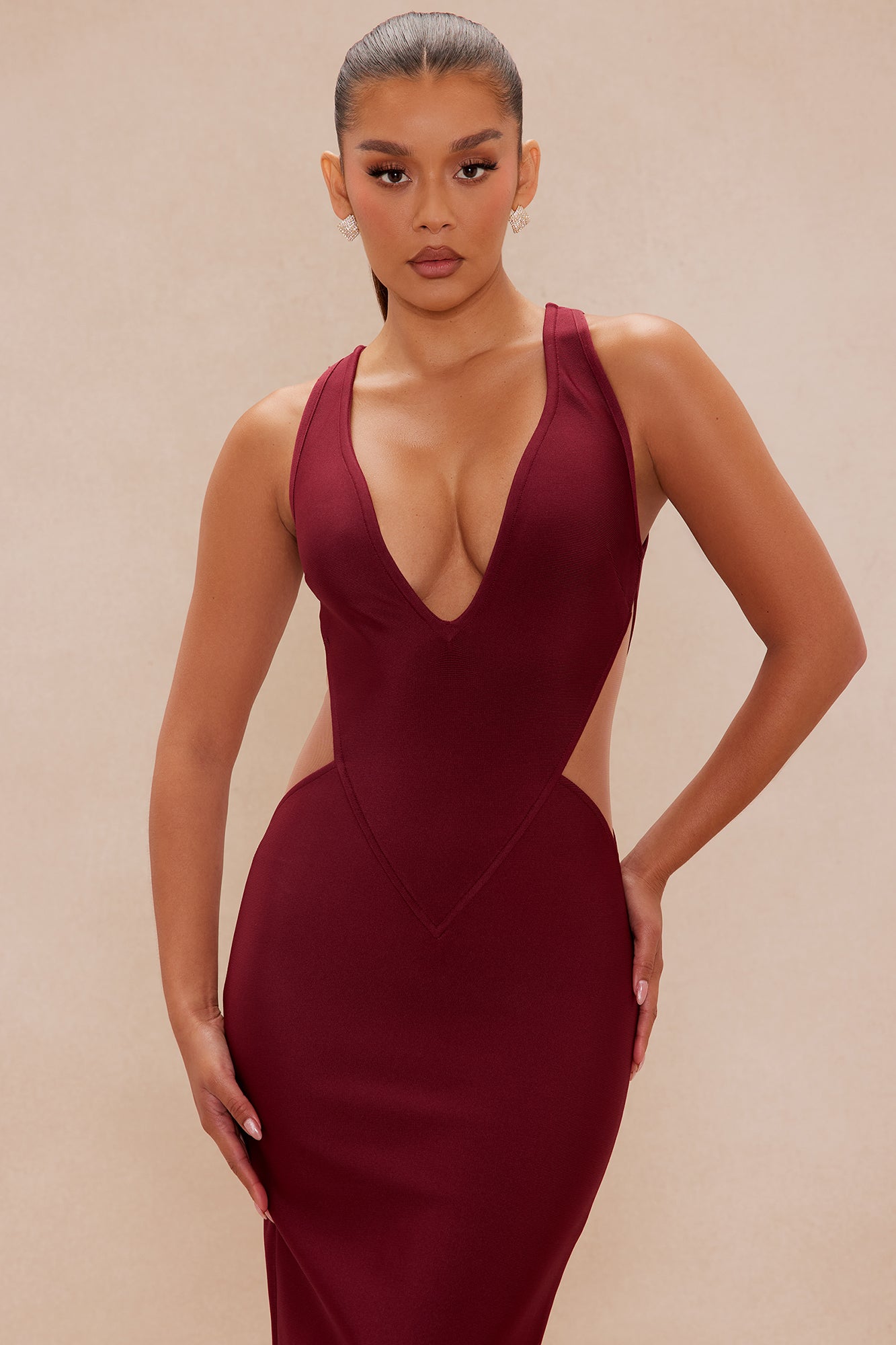 Estelle Bandage Maxi Dress - Wine