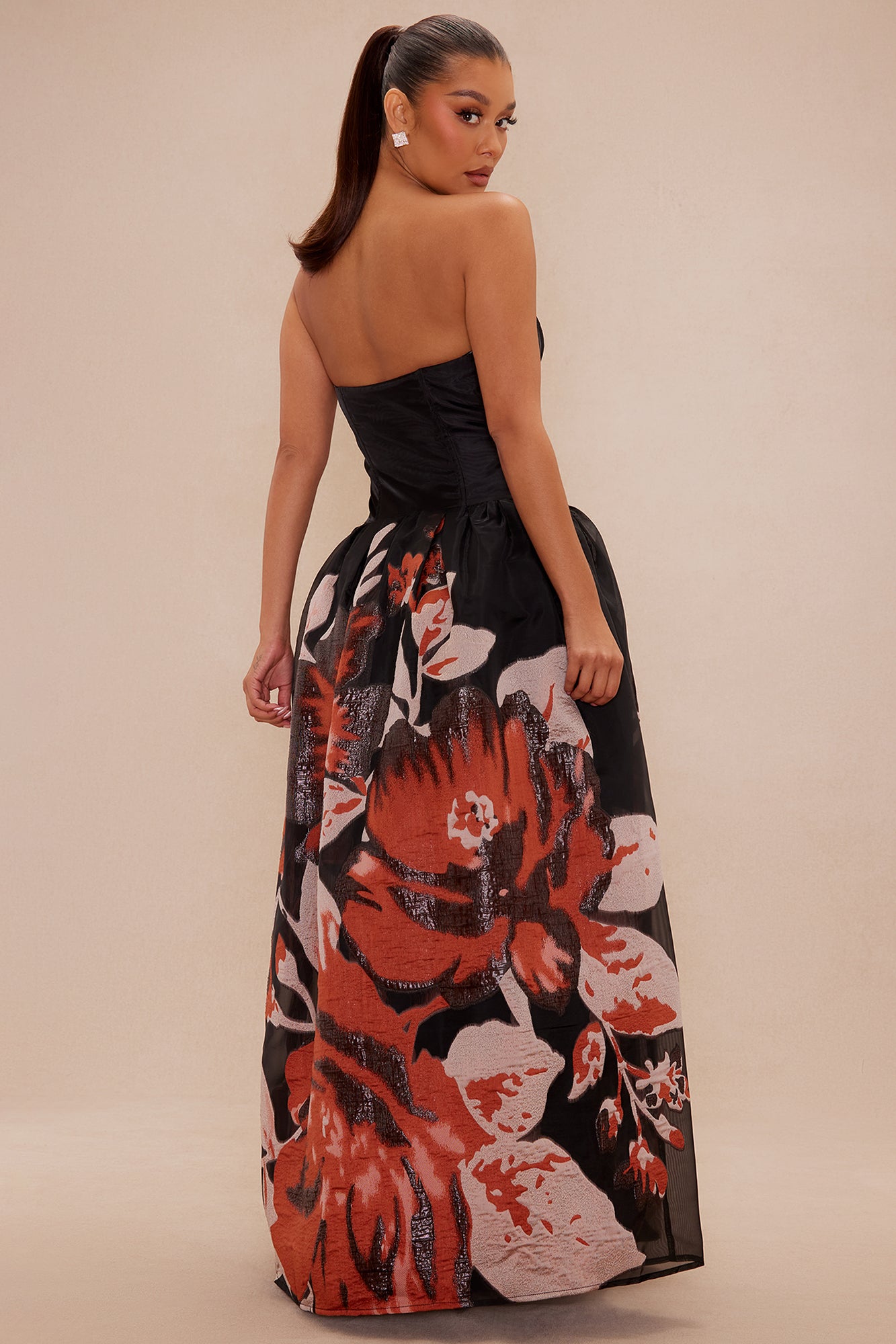 Klaire Embroidered Gown - Black/combo