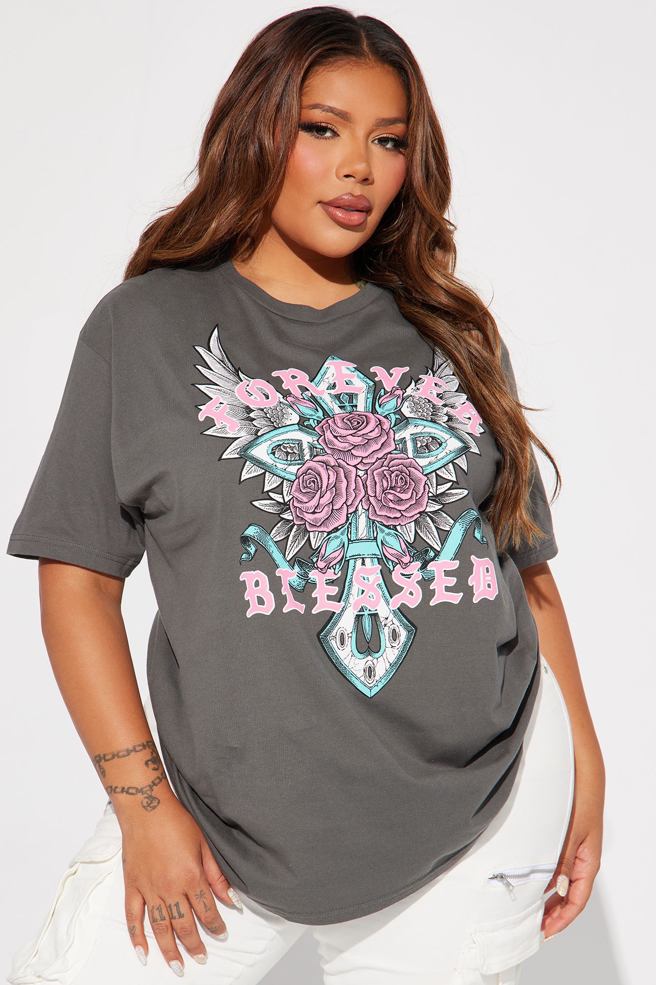 Forever Blessed Graphic Tee - Grey