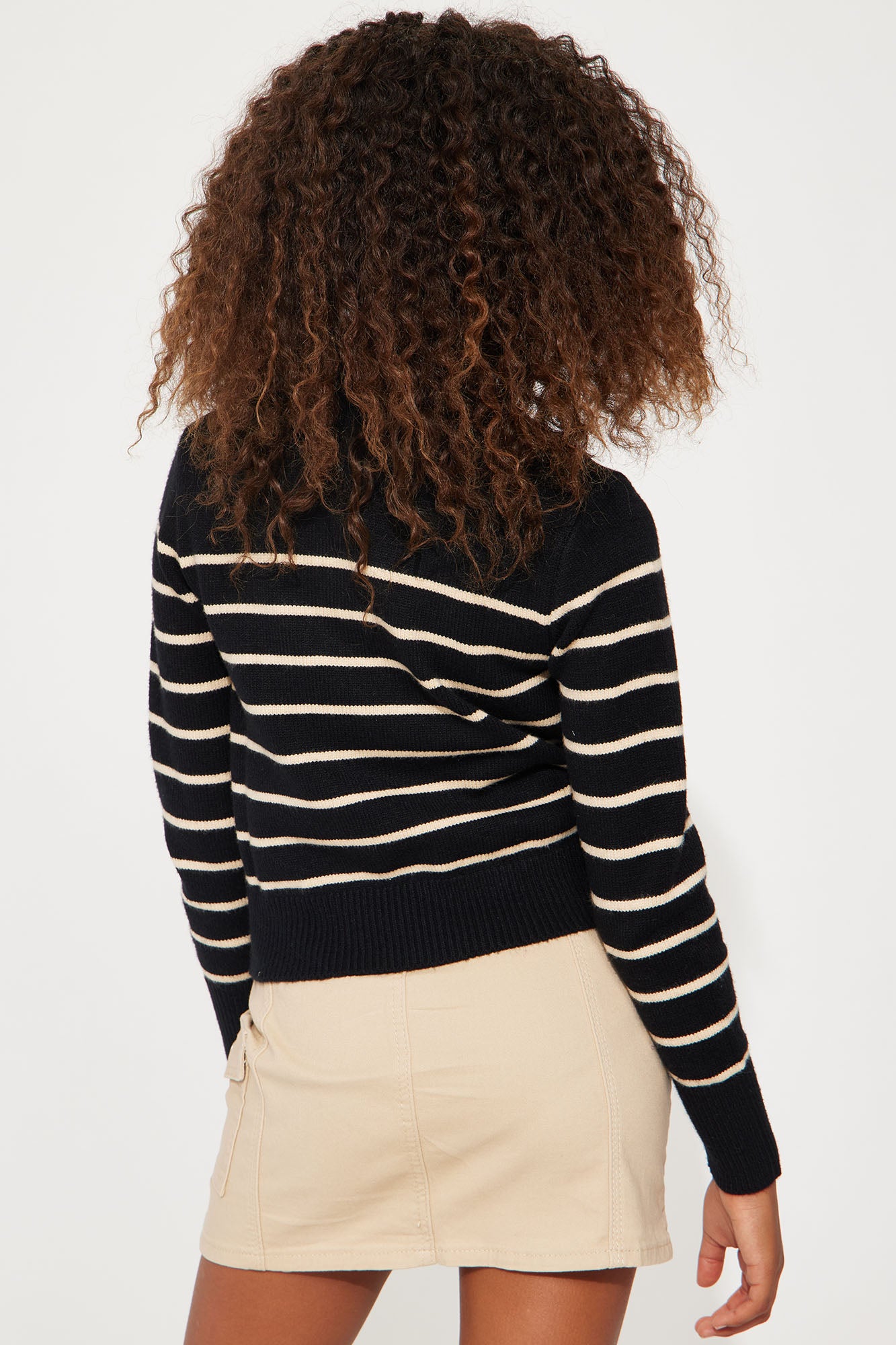 Mini J'adore Paris Striped Sweater - Black