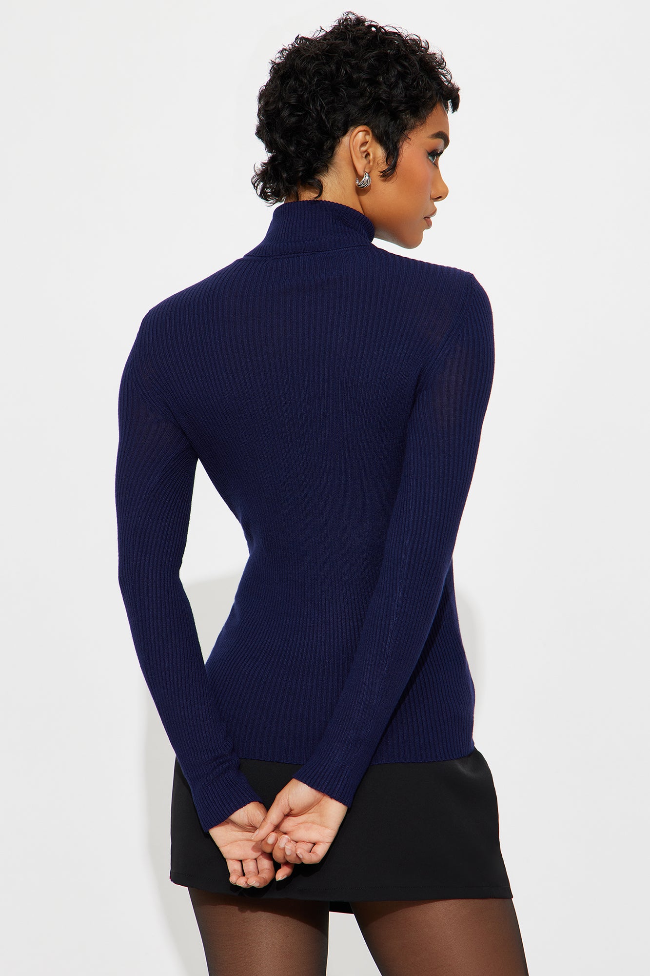 Tara Turtle Neck Sweater - Navy