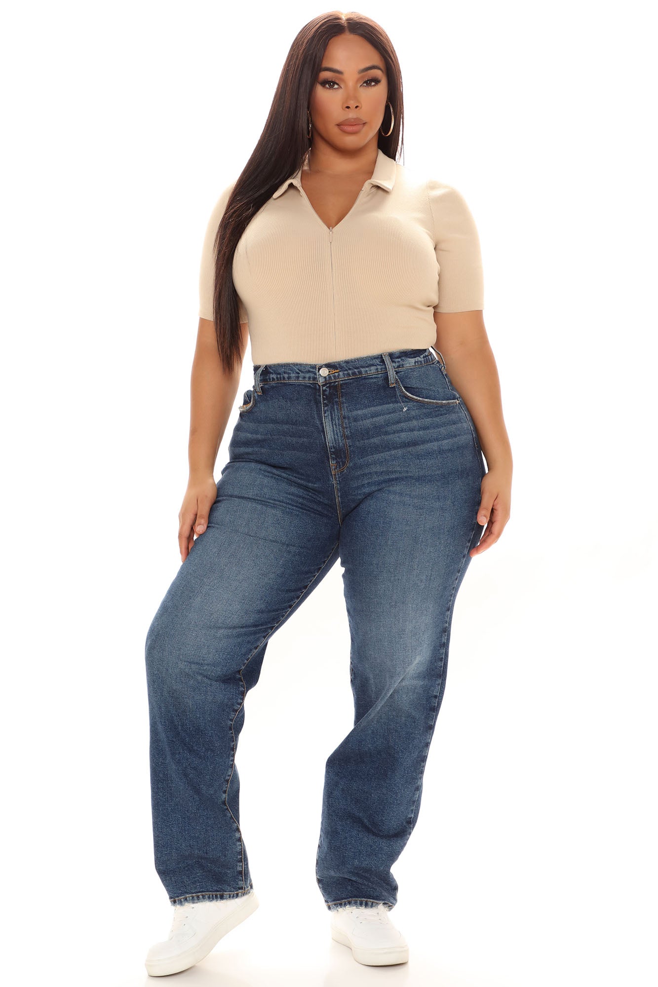 Hustle and Grind Short Sleeve Bodysuit - Nude