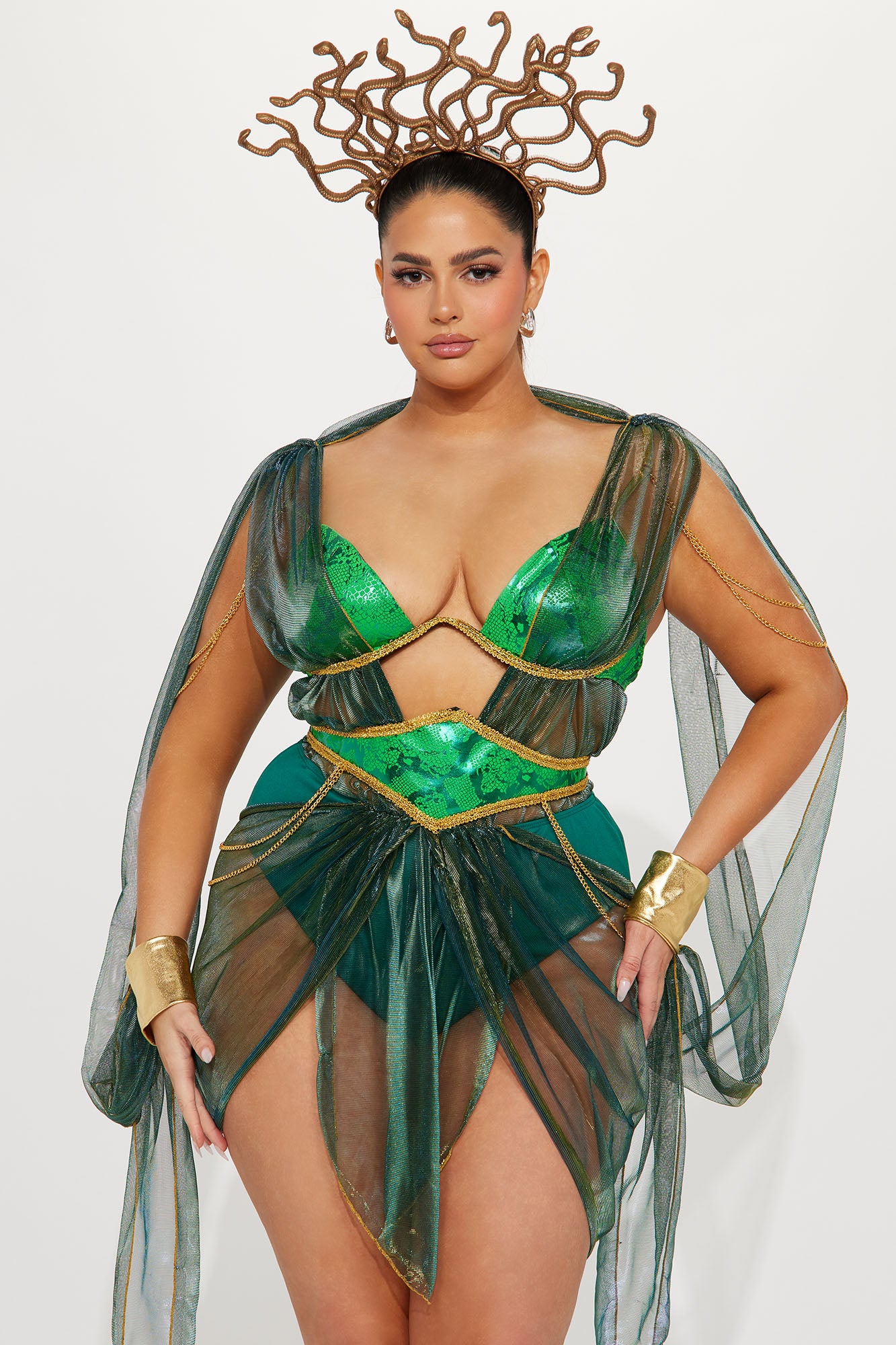 Serpent Queen 3 Piece Costume Set - Green/combo