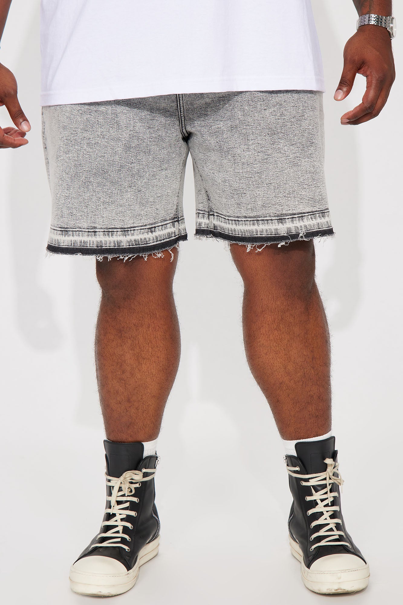 My Idea Relaxed Denim Shorts - Grey