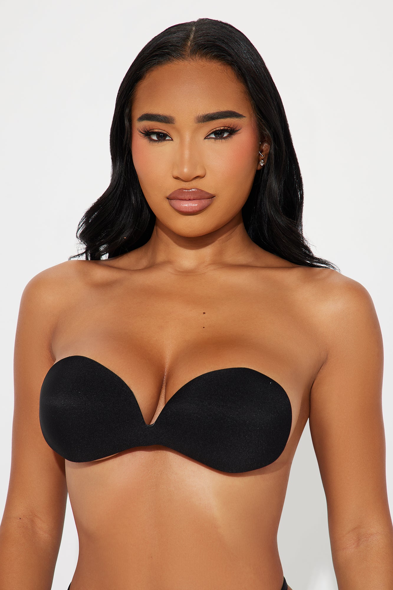 Held Up Backless Seamless Sticky Bra - Black