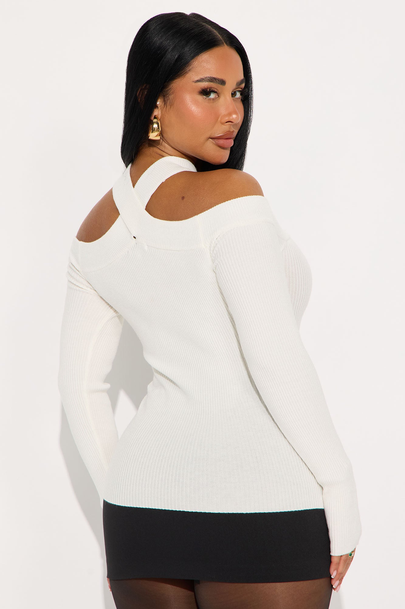 Cross My Heart Off Shoulder Sweater - Off White