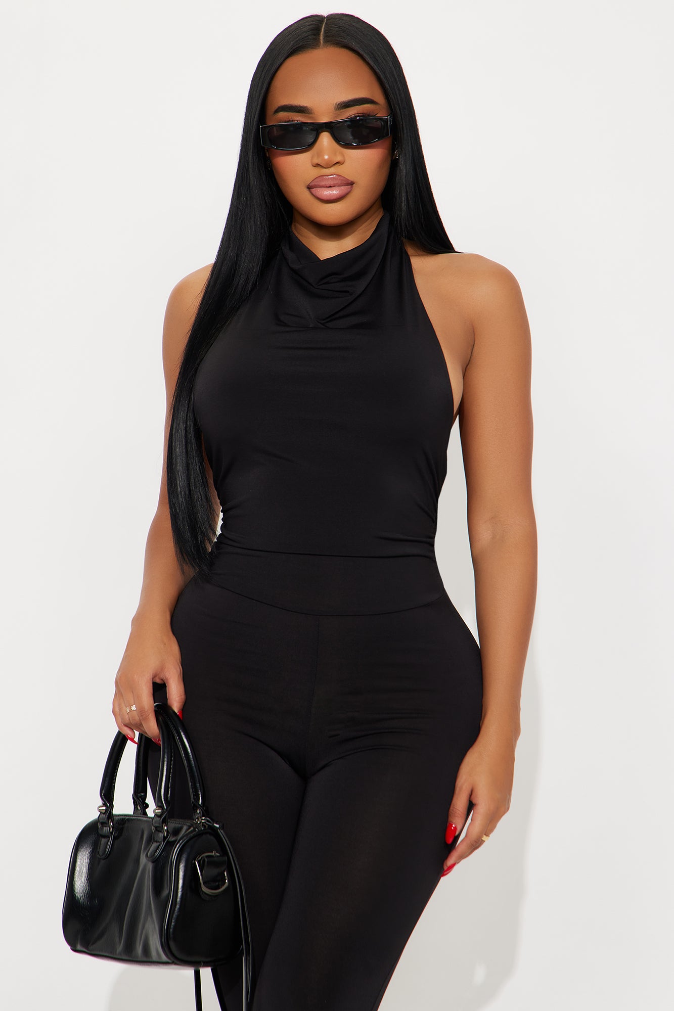 Body Language Halter Capri Jumpsuit - Black