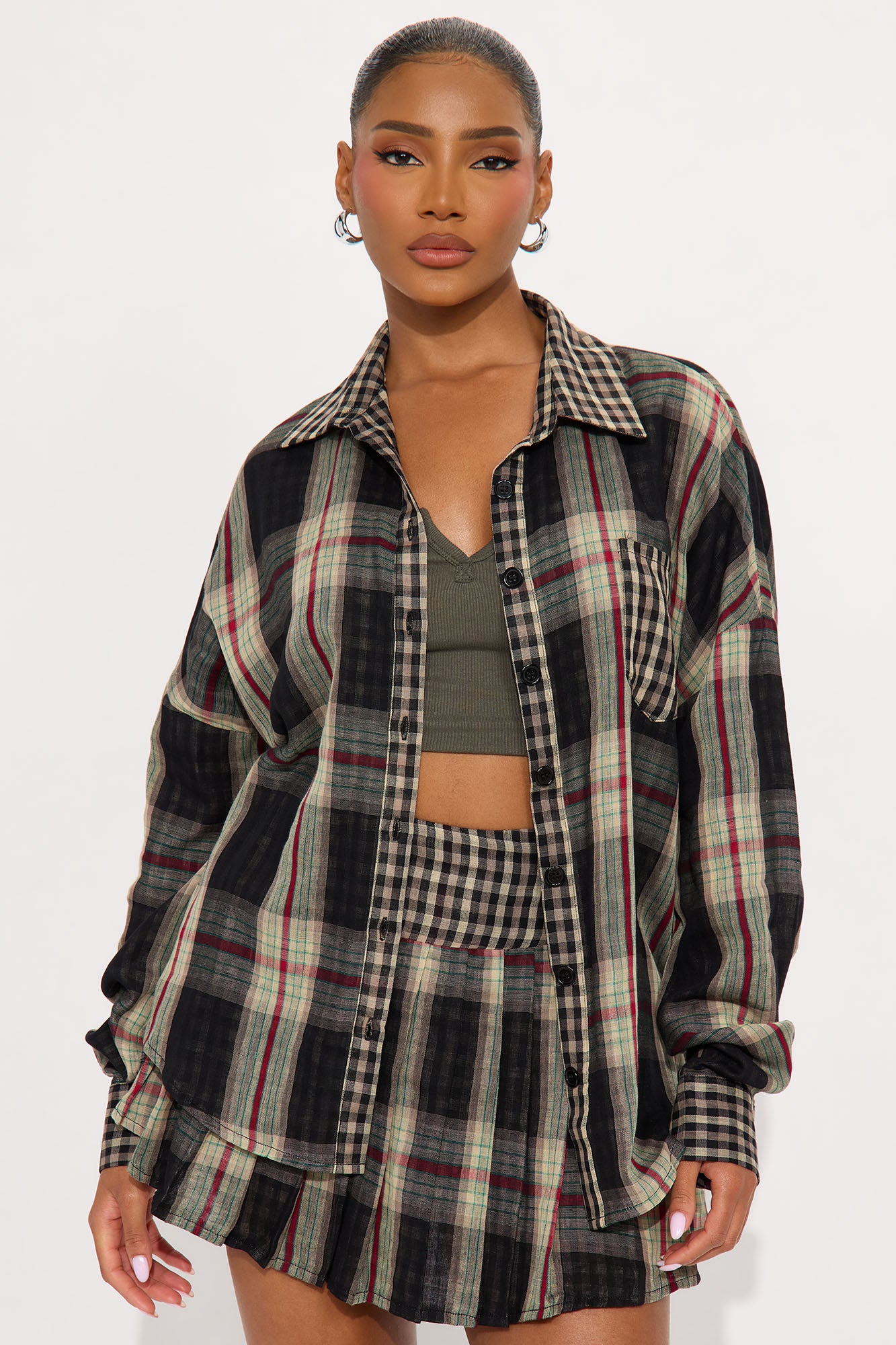 Check Me Out Skort Set - Taupe/combo