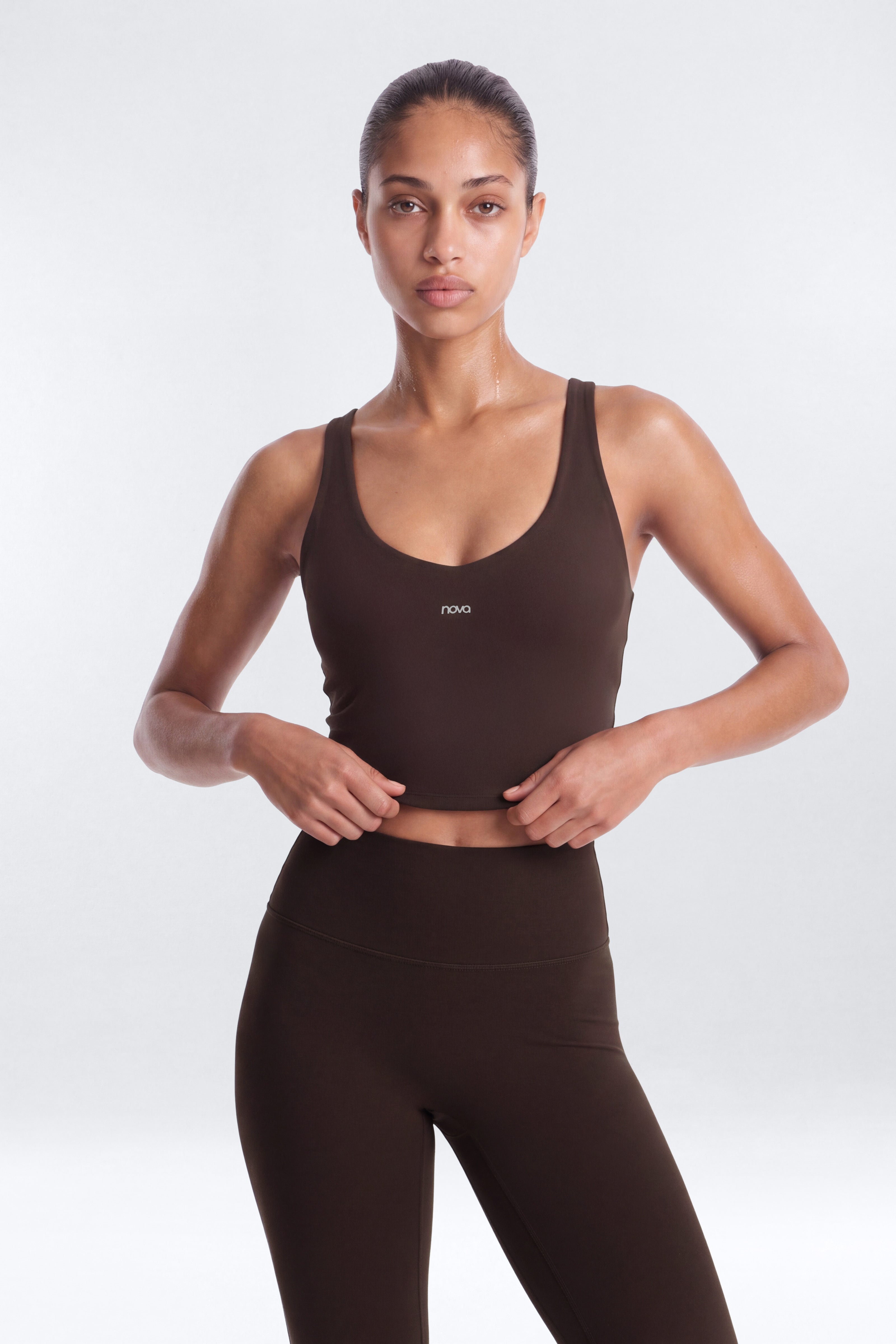 ProStretch™ V Neck Sports Tank - Espresso