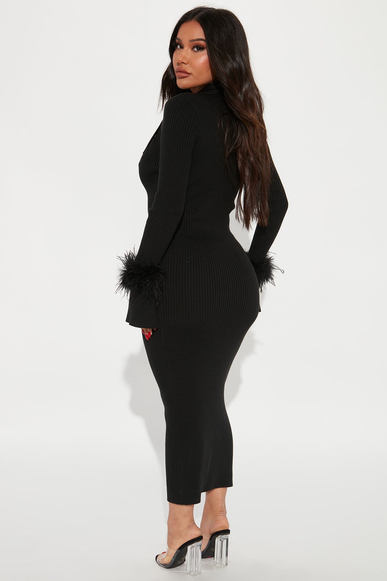 Raelynn Sweater Midi Dress - Black