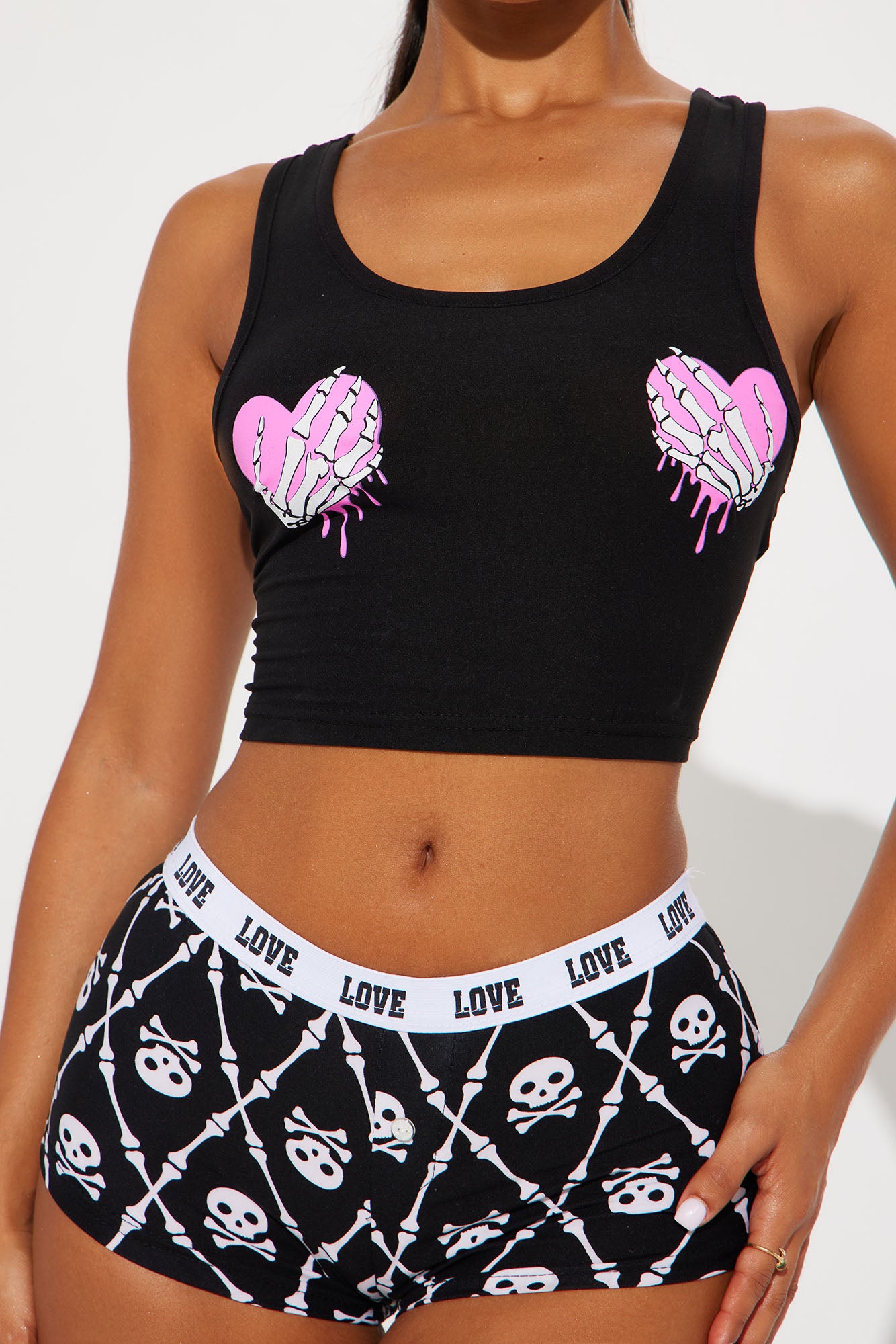 Spooky Ghoul Halloween PJ Set - Black/combo