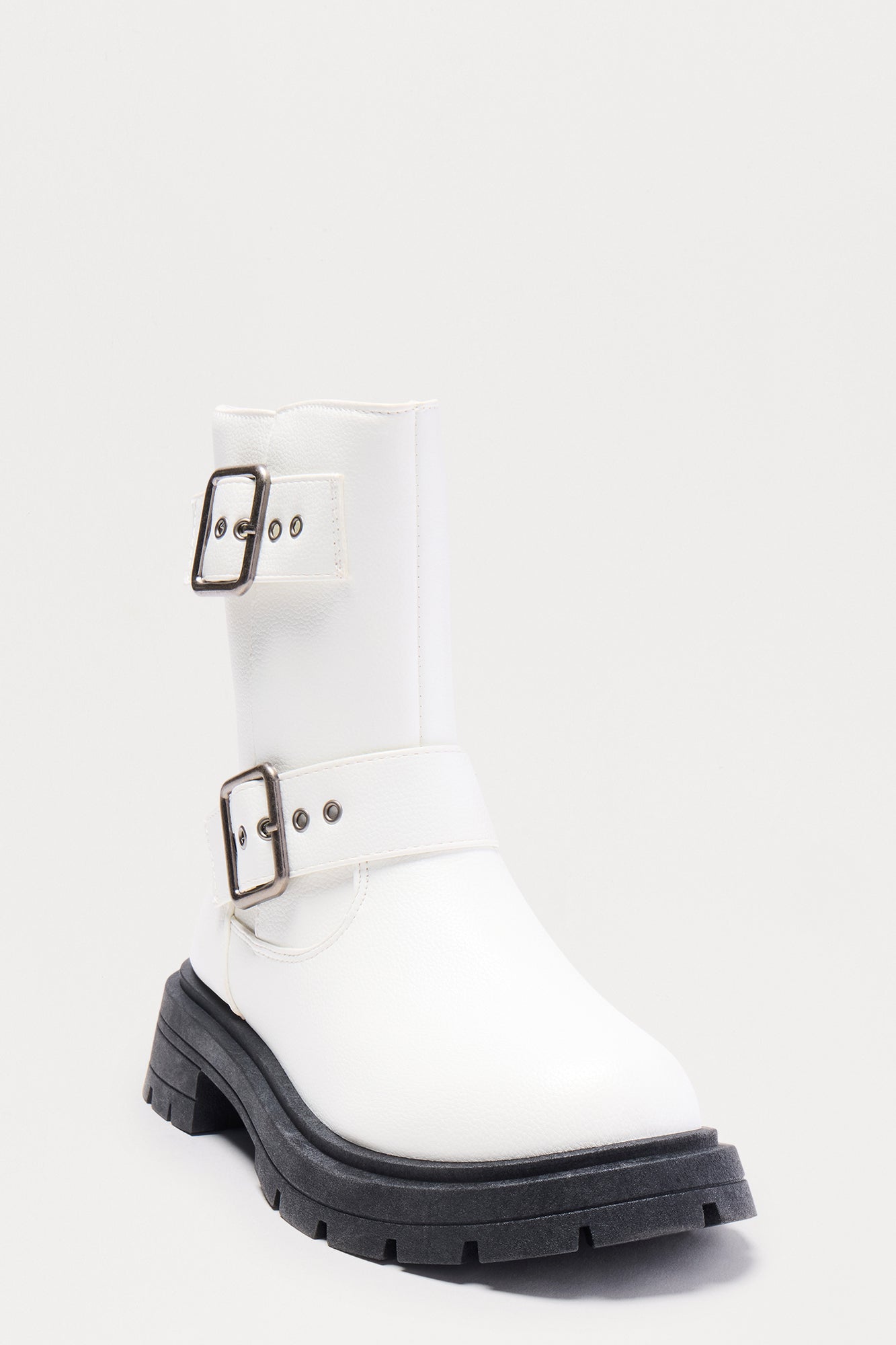 Osaka Buckle Boots - White